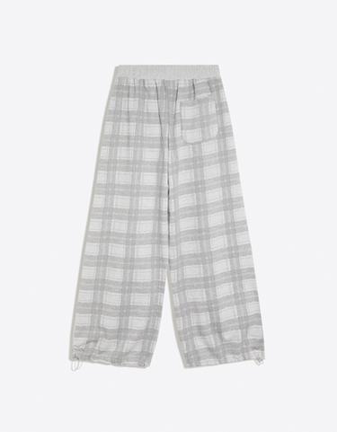 Checked fleece trousers — Grey 6