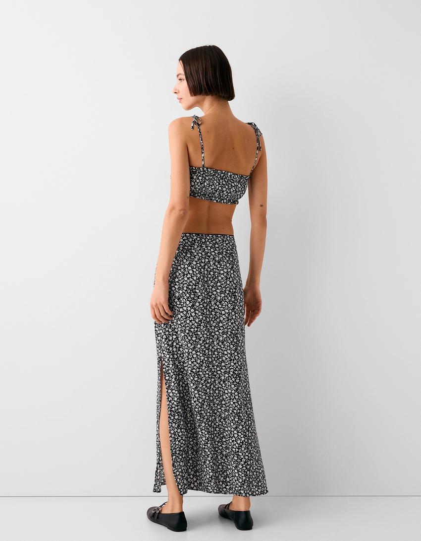 Desenli askılı üçgen top-Beyaz/Siyah-1