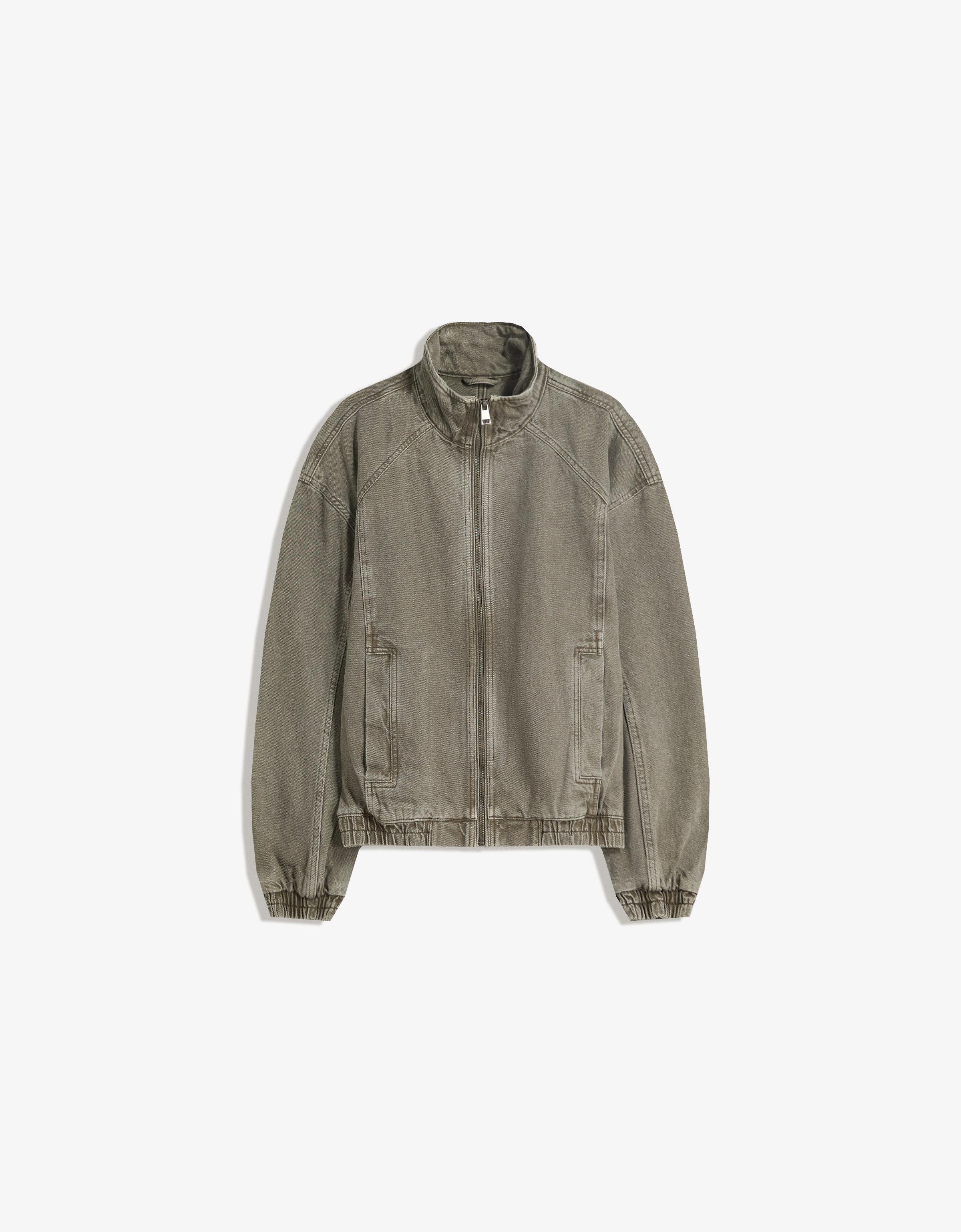 Bershka Jacke In Washed-Optik Herren Xl Schwarz