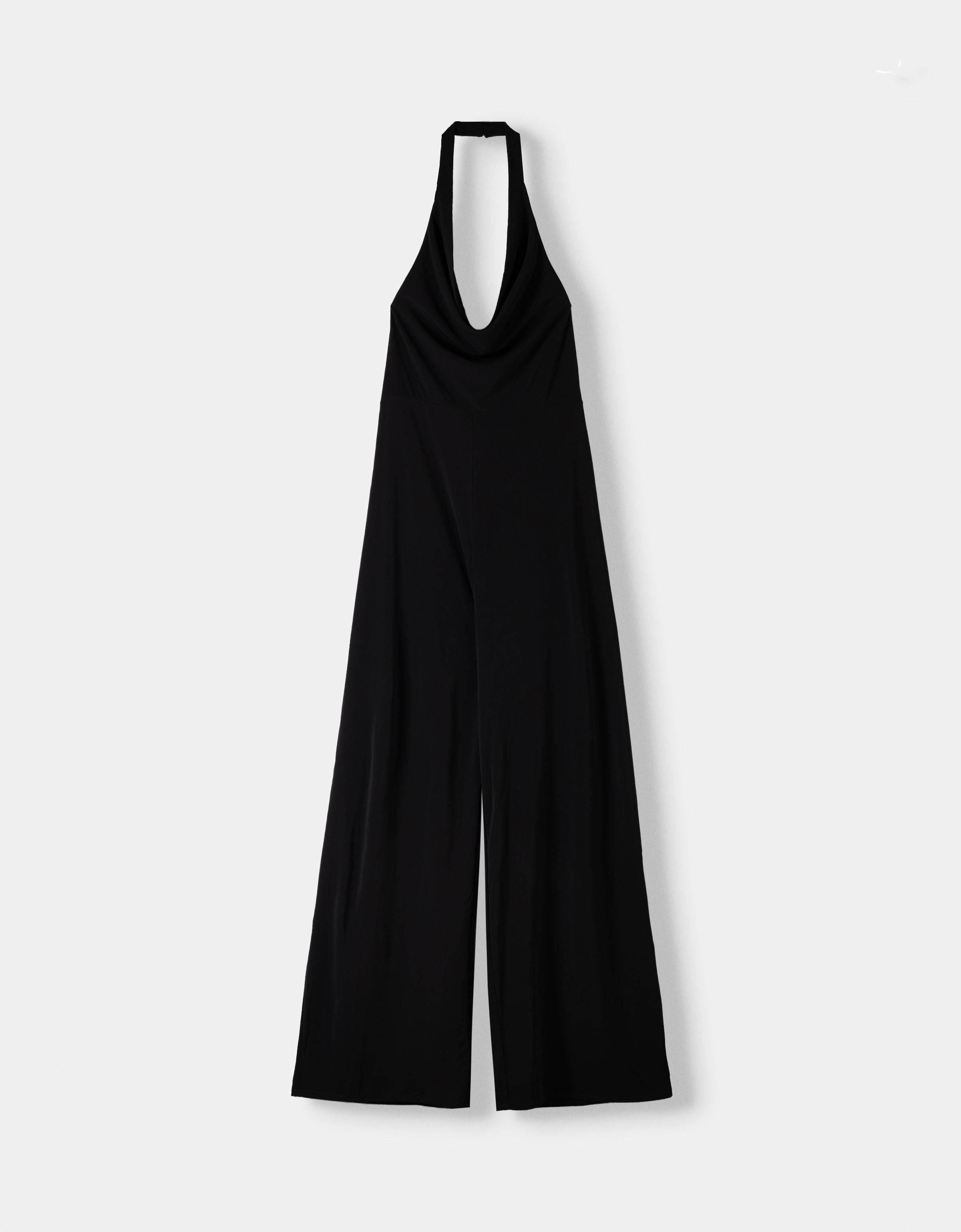 Drapierter Jumpsuit mit Neckholder Damen Bershka