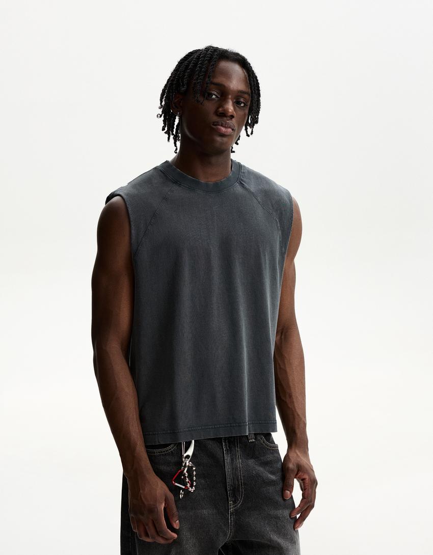 Tricou fără mâneci-Negru