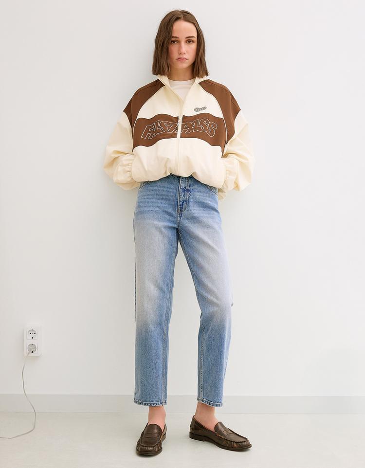 Yüksek bel comfort mom jean