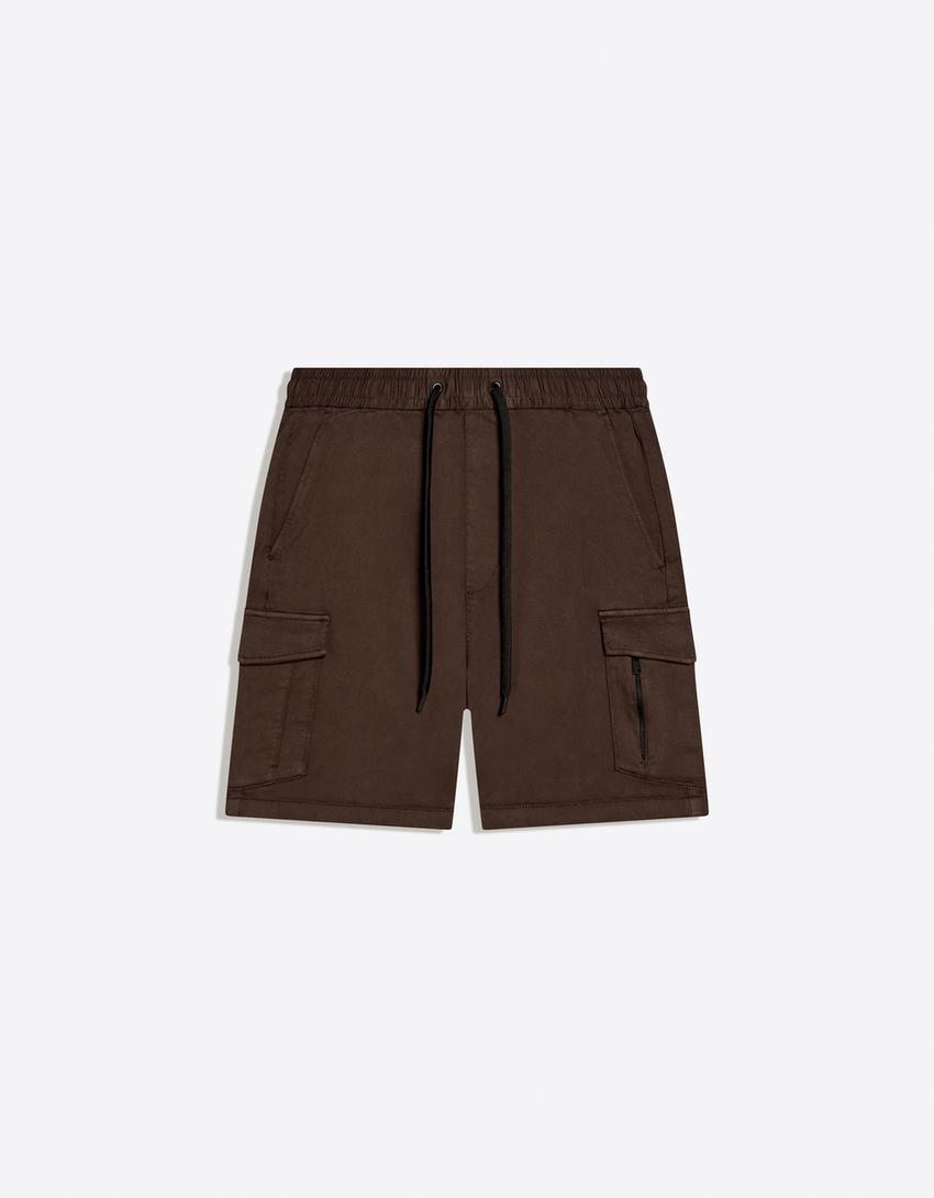 Regular cargo Bermuda shorts-Brown