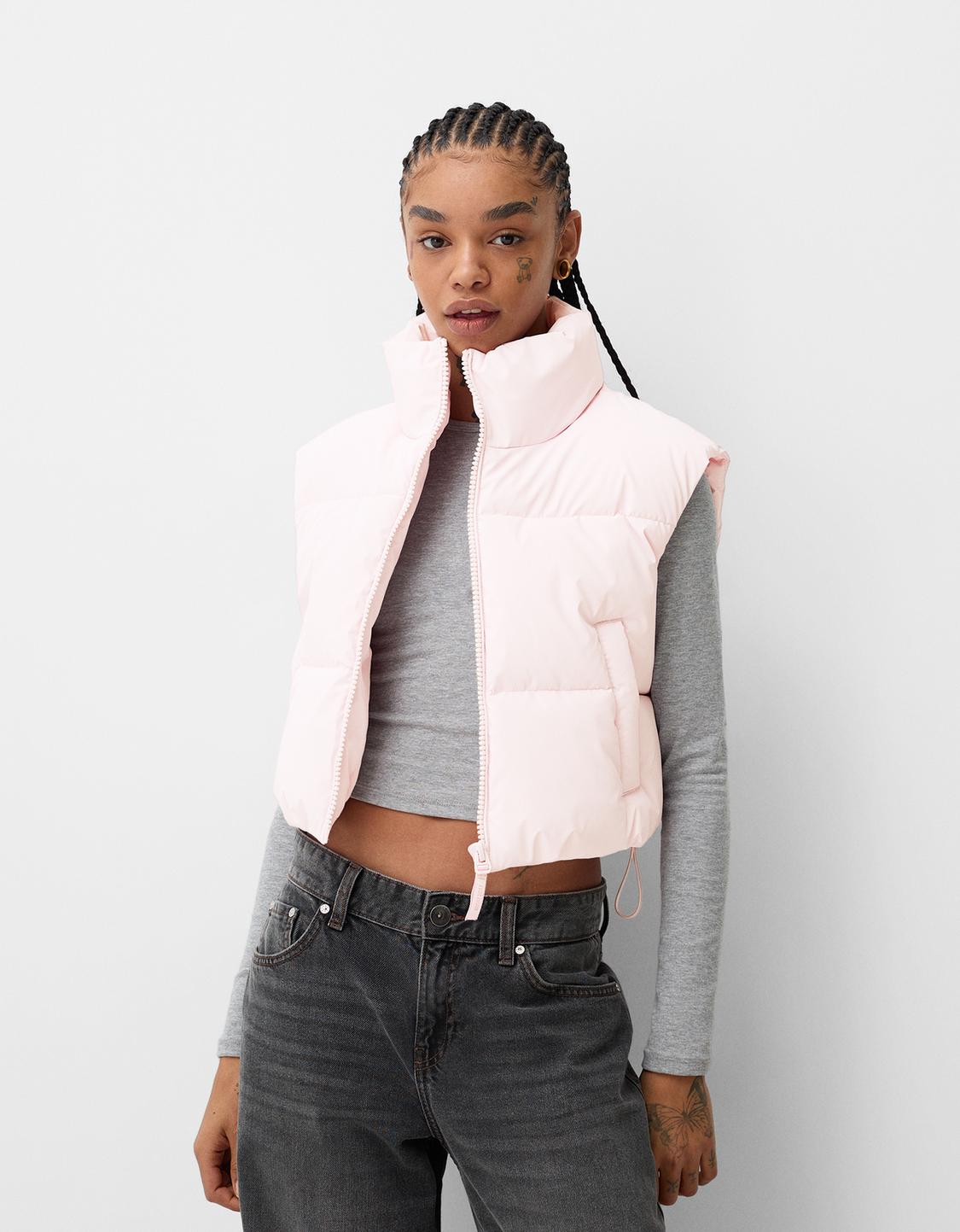 Cropped puffer gilet