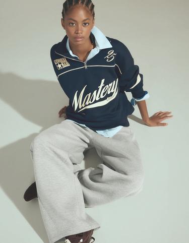 Printed half-length zip sweatshirt — Navy 5