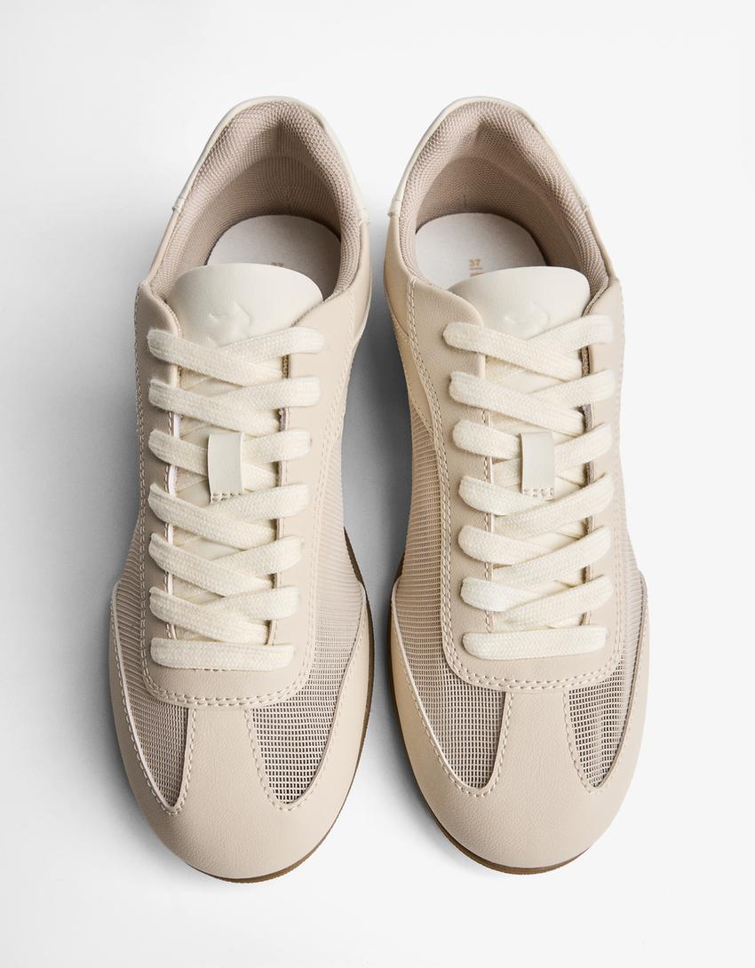 Fine sole mesh sports shoes-SAND