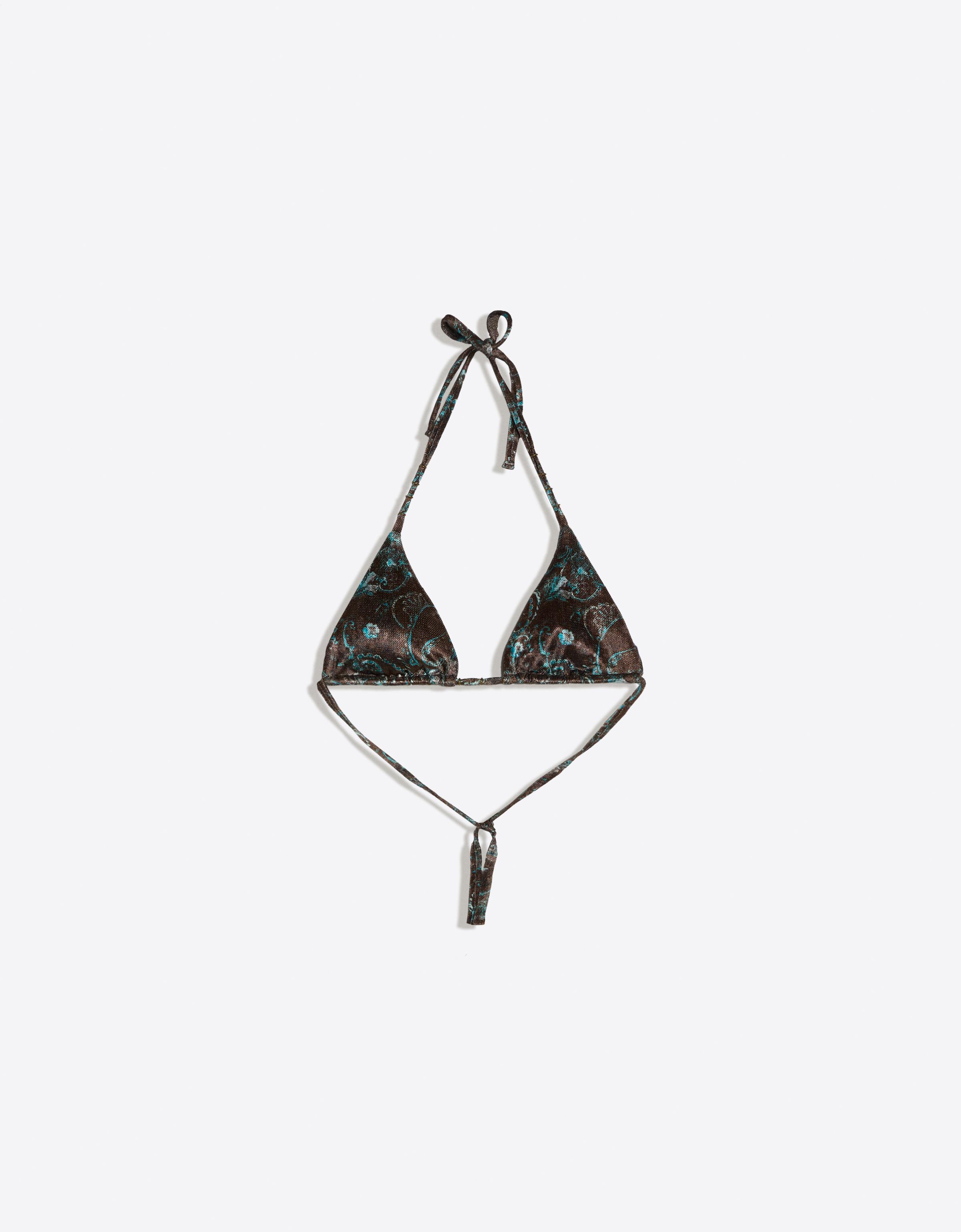 Mesh triangle bikini top — Blue