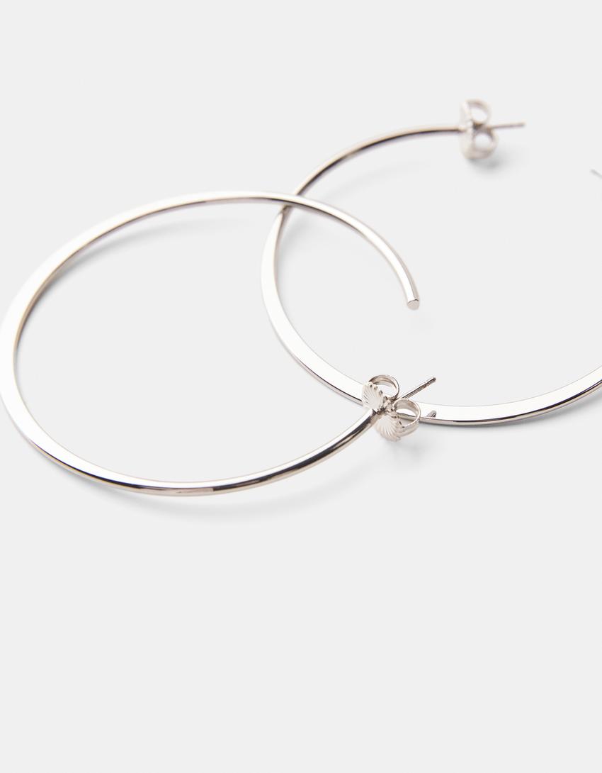 أقراط حلقية Signature Edition-فضي-2