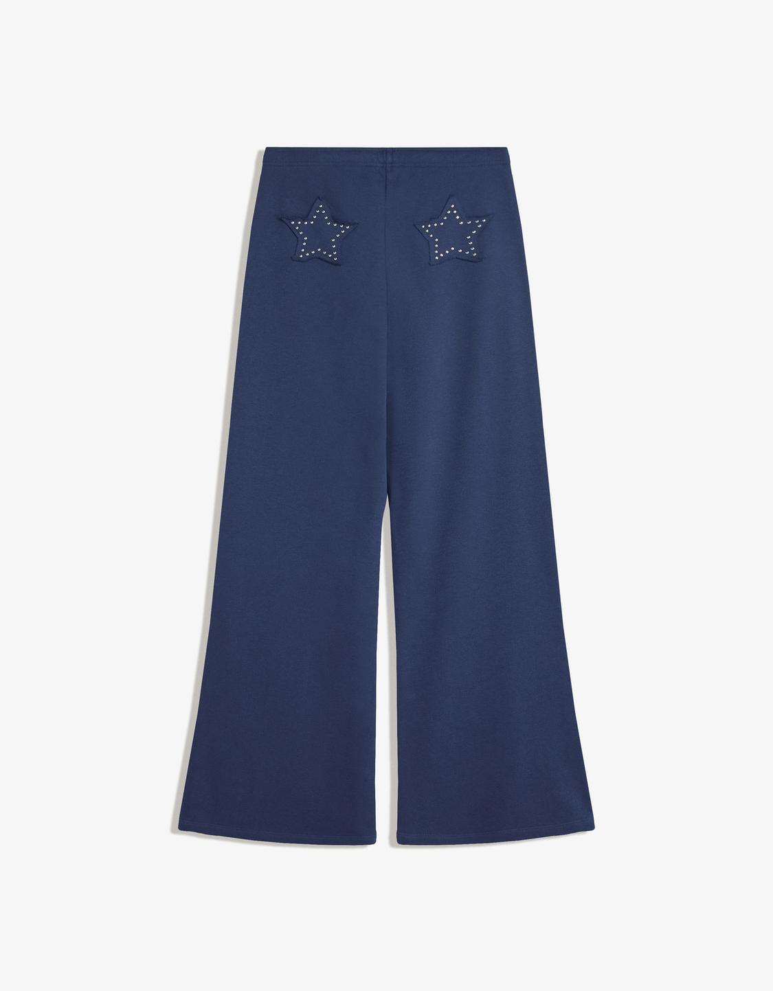 Plush trousers with studs