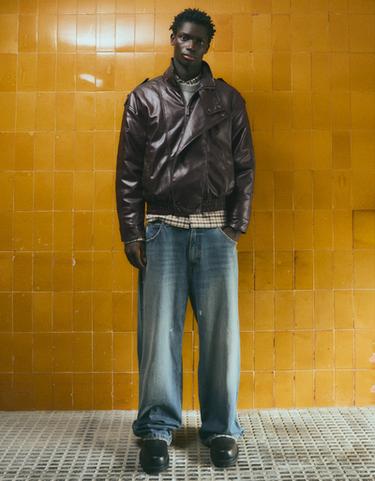Leather effect jacket — Brown 2