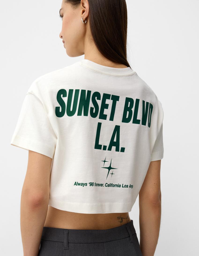 Camiseta manga corta print-Blanco roto-2