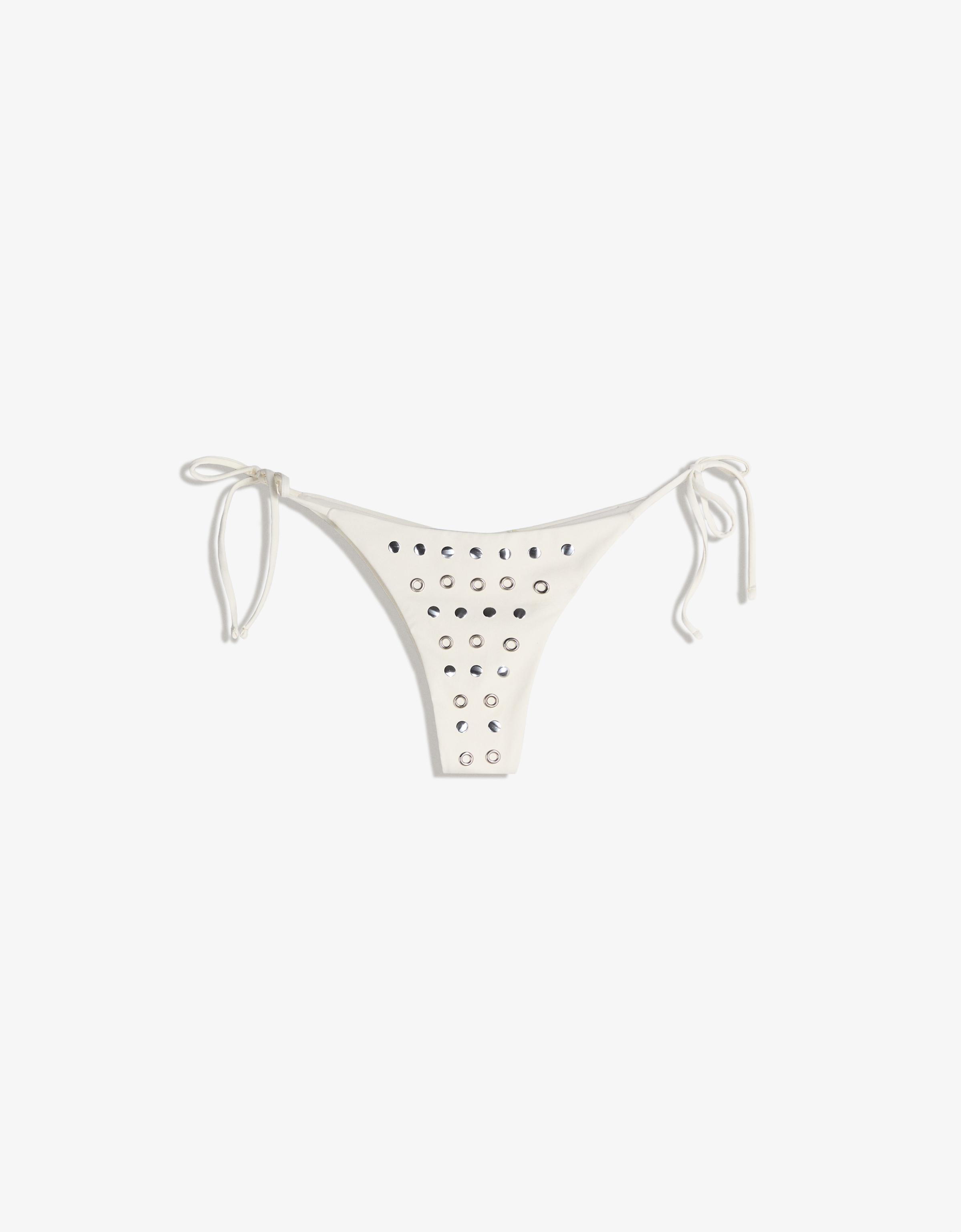Studded bikini bottoms — Cream