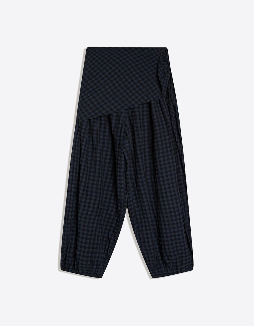 Pantalon bouffant avec foulard-Marine
