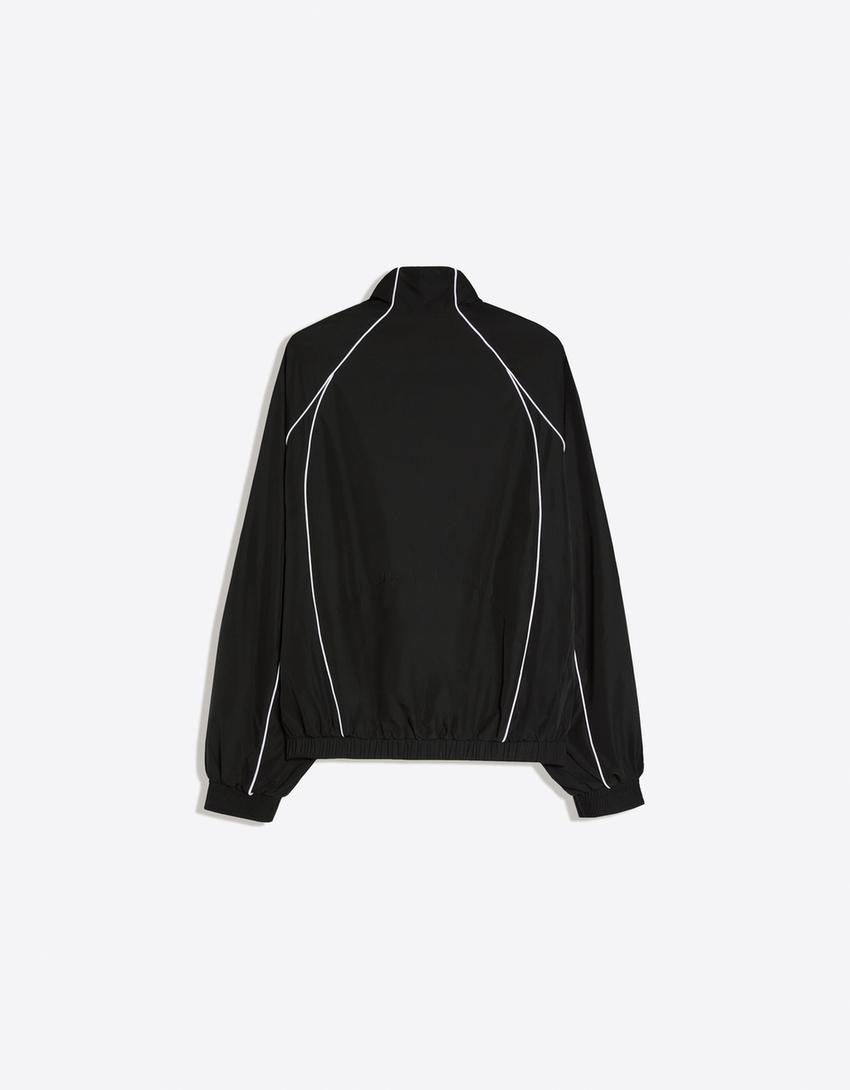 Contrast technical jacket-Black