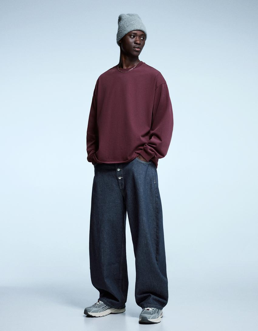 Kamiseta mahuka luzea boxy-Gorri-morea