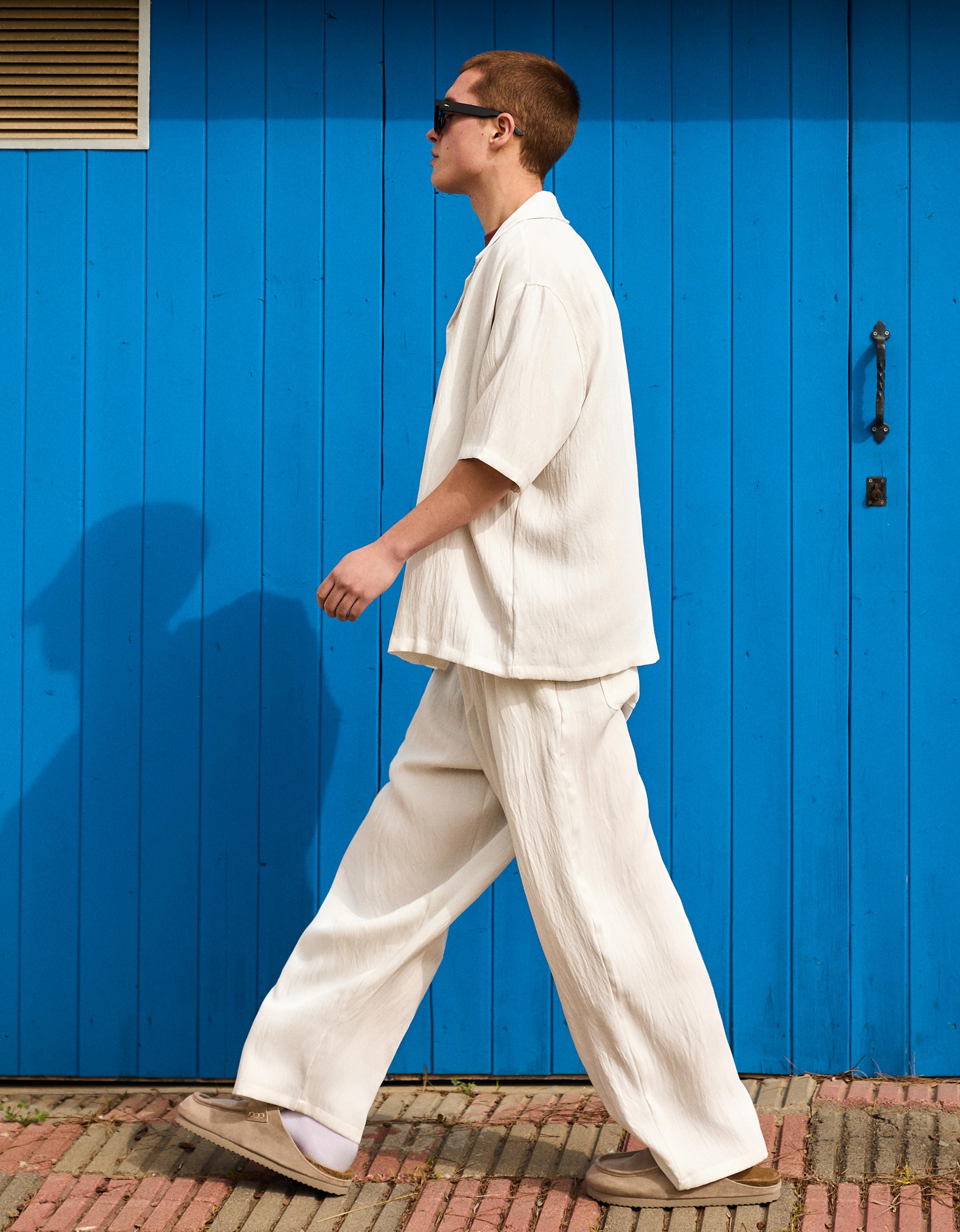 Rustic baggy trousers — White