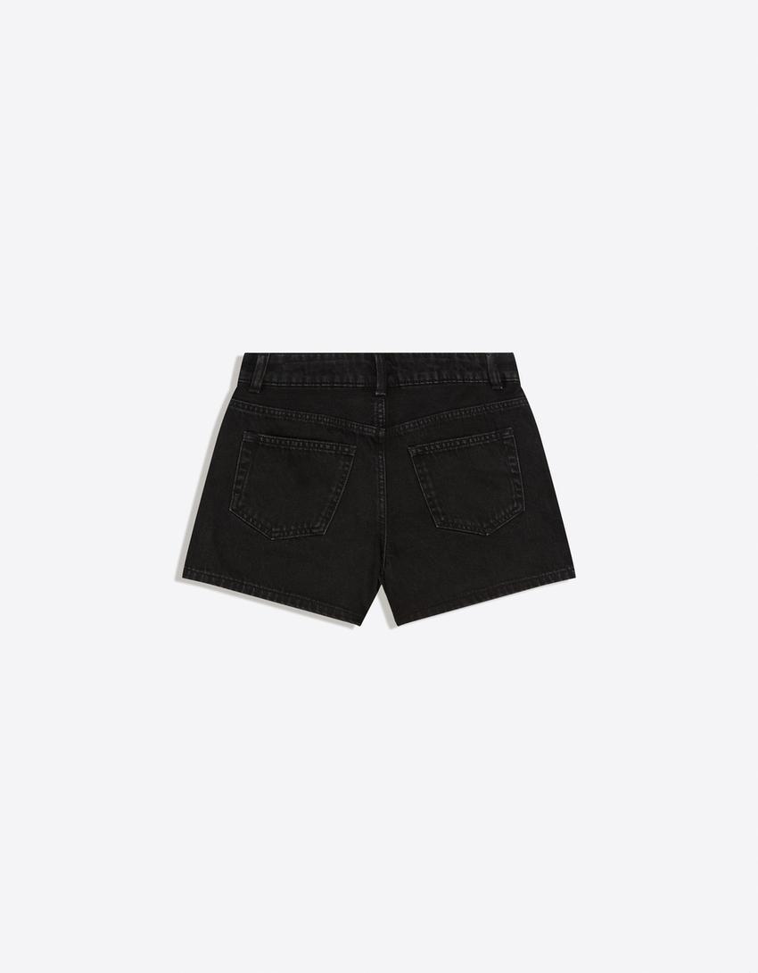 ’90s denim shorts-Black