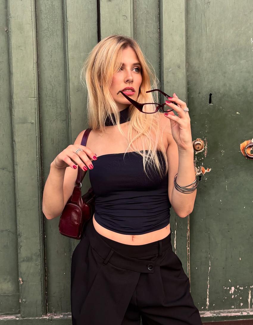 Top bandeau eșarfă-Bleumarin