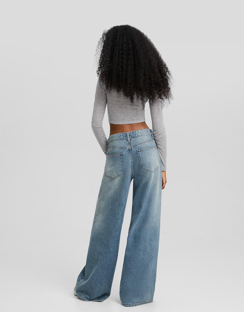 Jean large-Bleu lavé-2