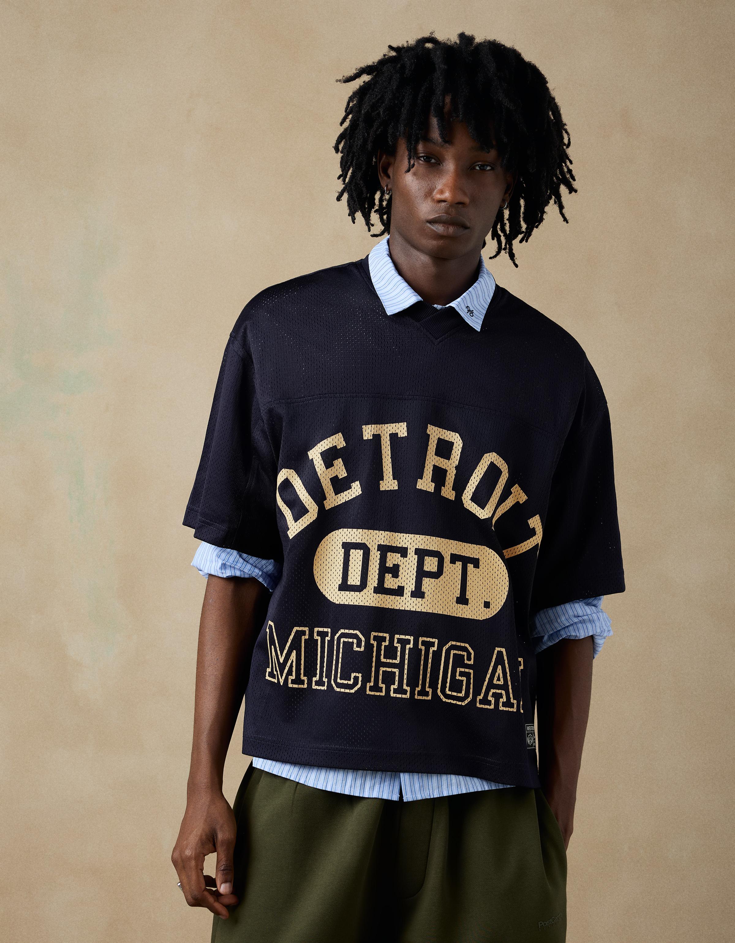 Bershka Camiseta Mesh Print Hombre Marino