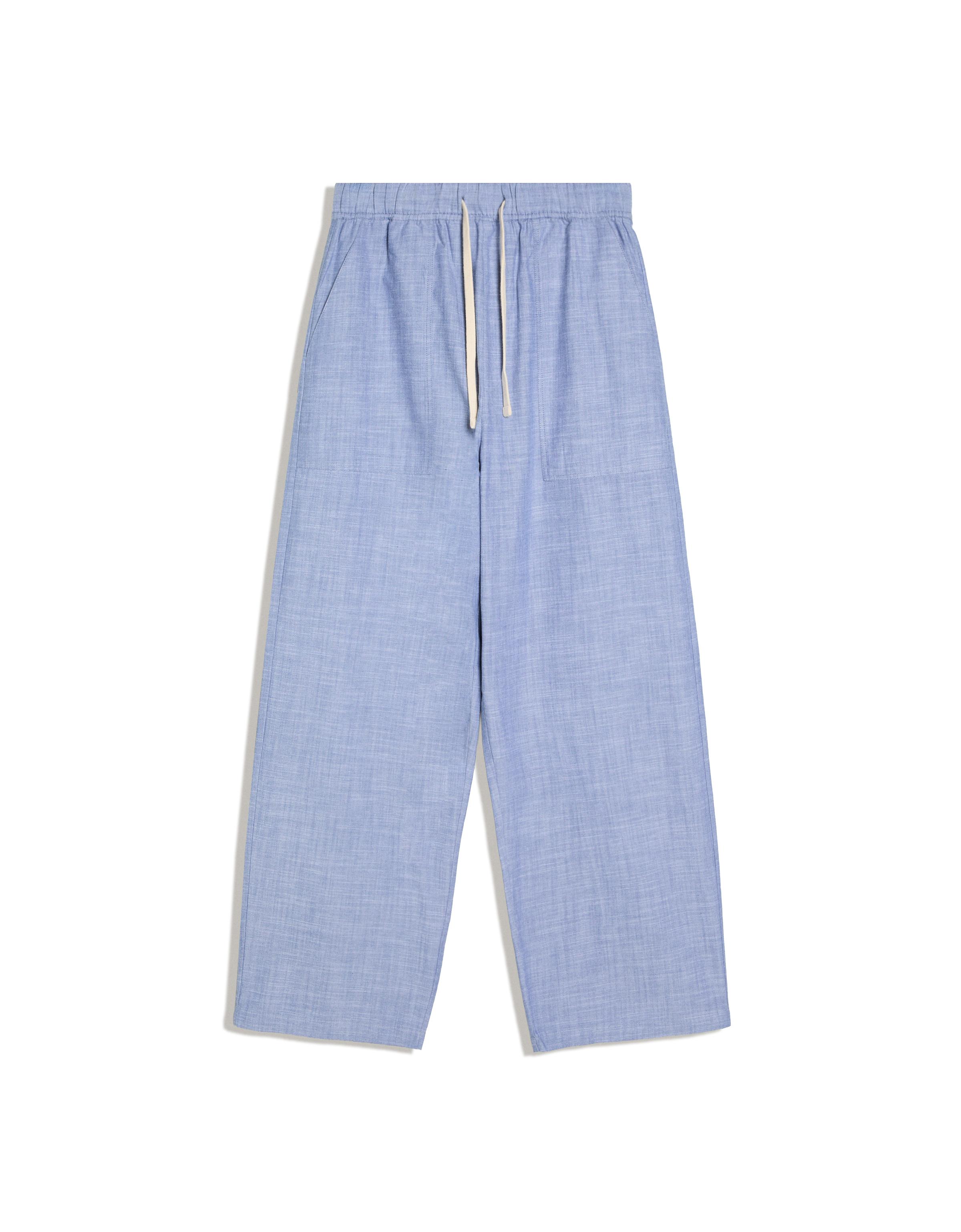 Bershka İşlemeli akışkan baggy pantolon görsel 4