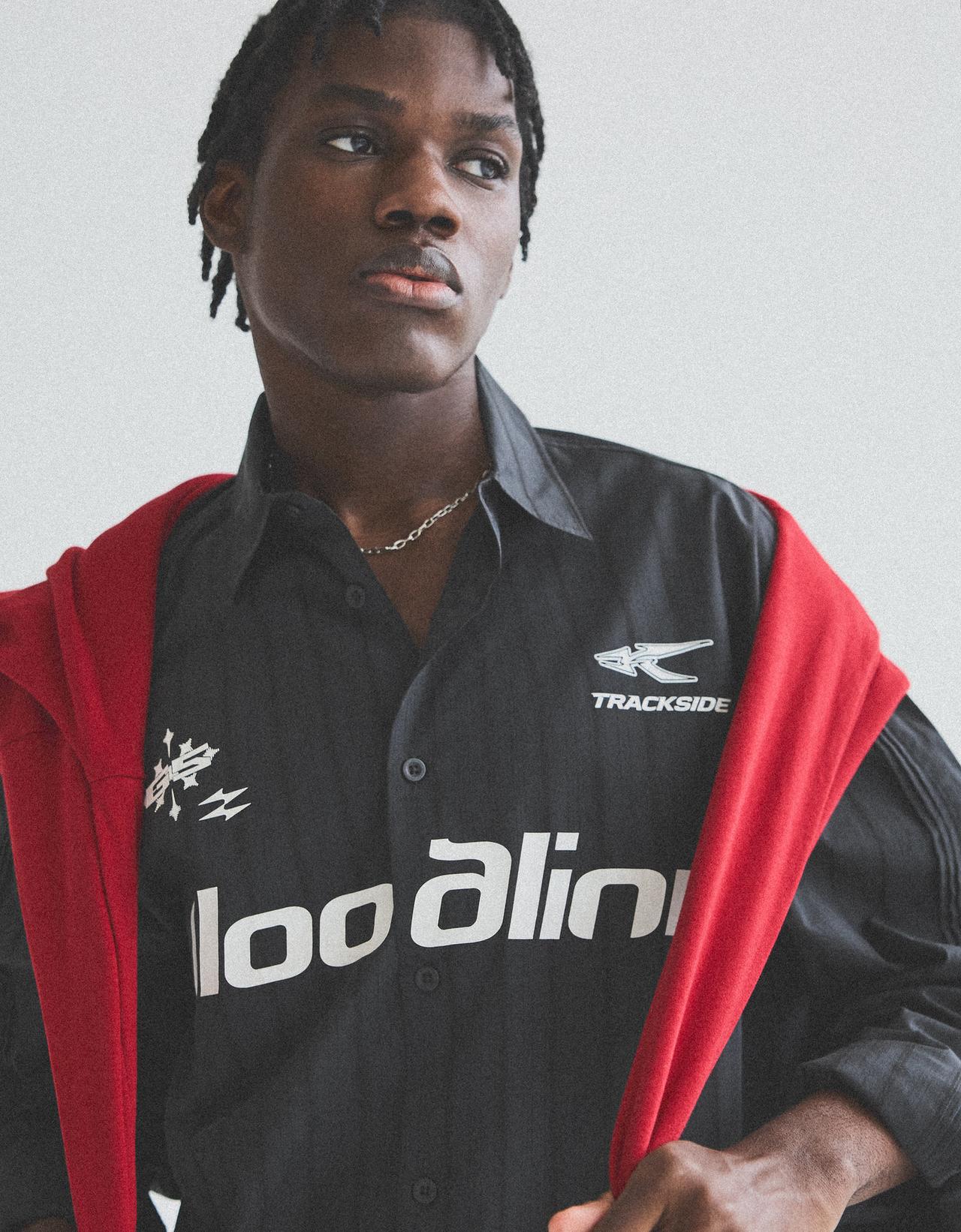 Long sleeve print shirt — Black