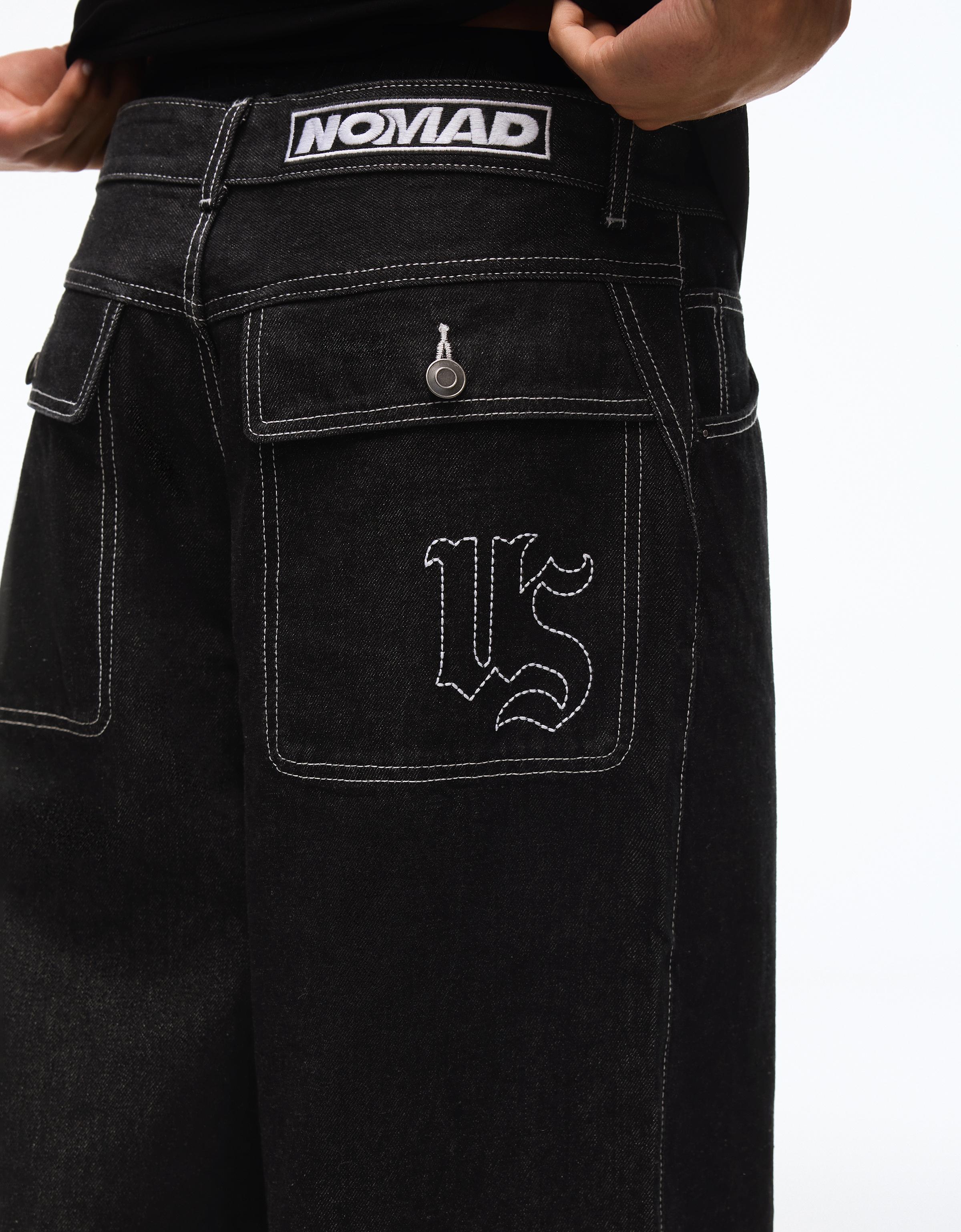 Super baggy denim Bermuda shorts — Black