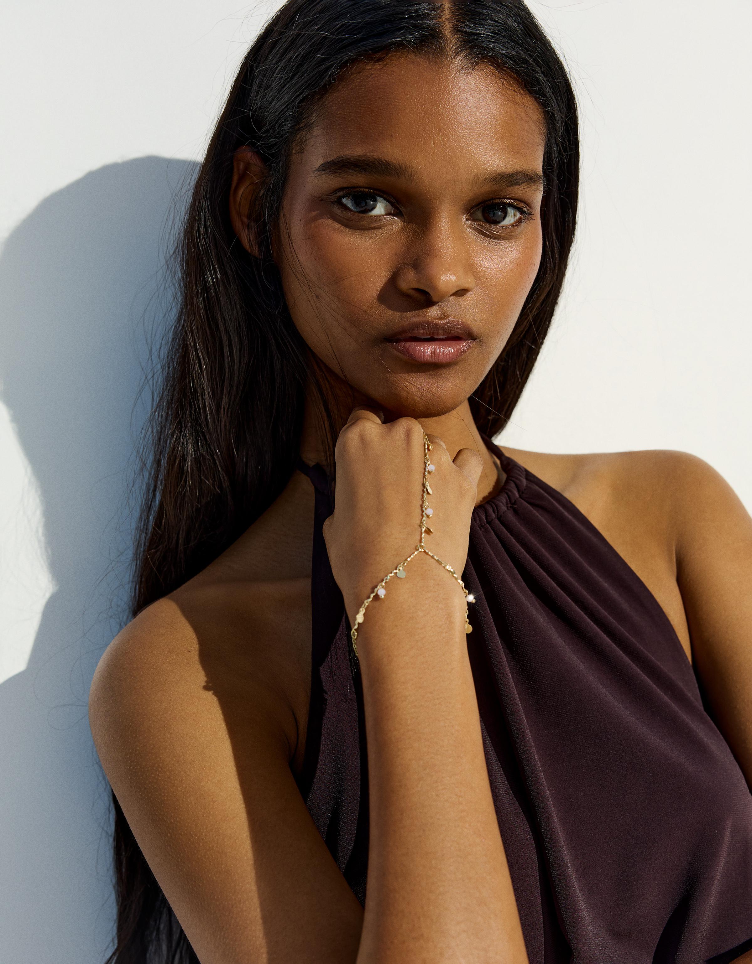 Pulsera De Mano Cadena Mujer Oro