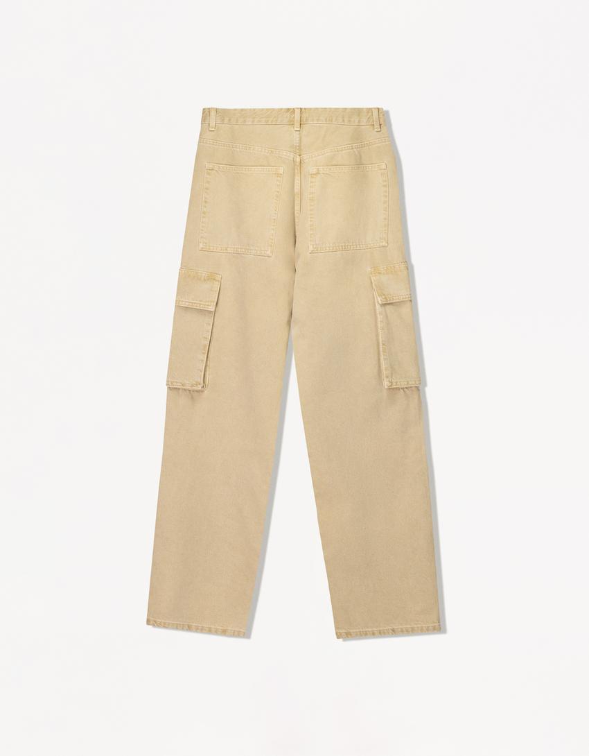 Baggy cargo jeans-Camel-4