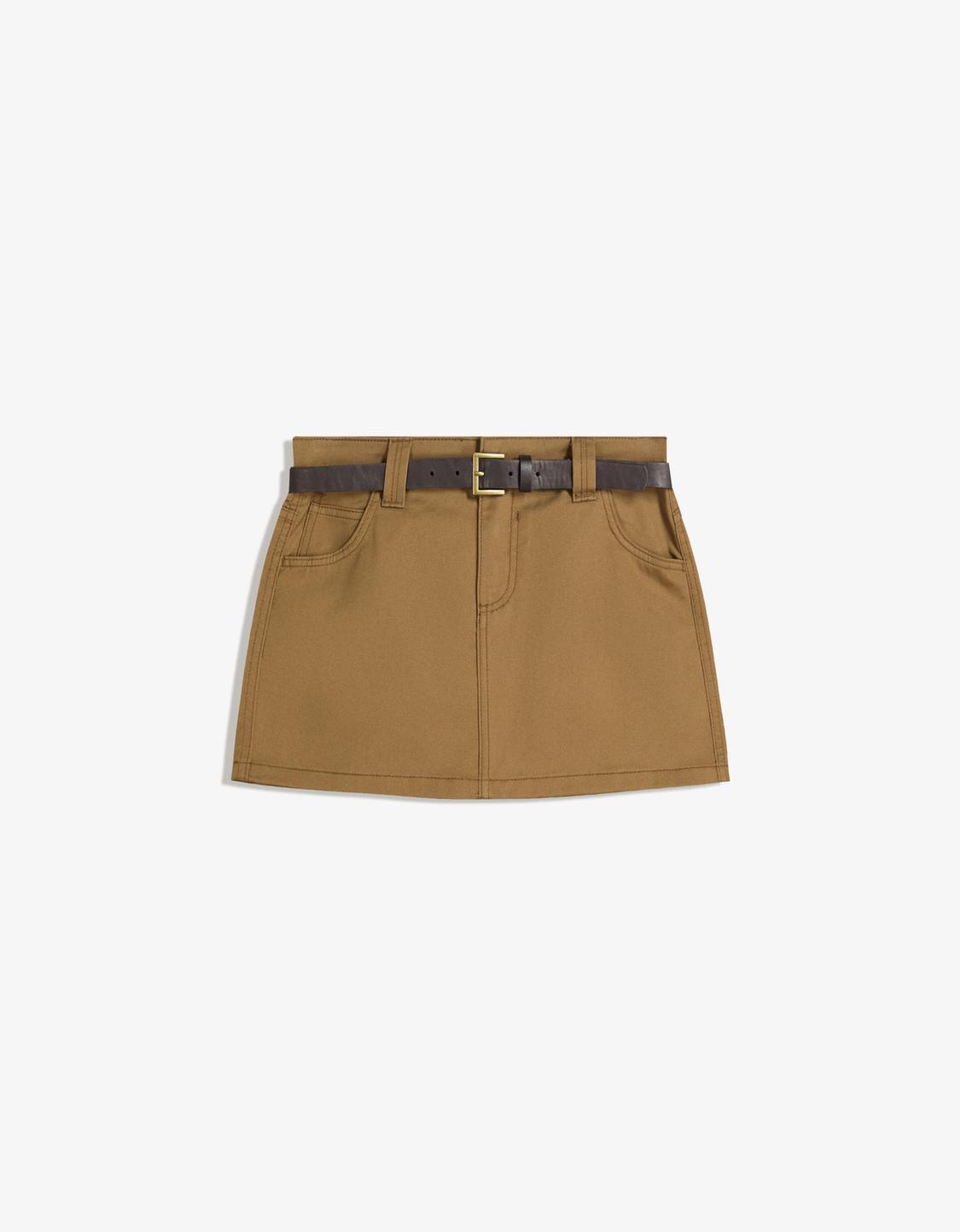 Belted mini skirt