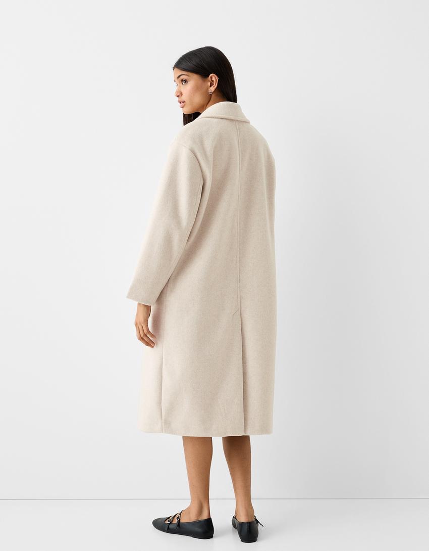 Manteau long épaules tombantes-Sable-2