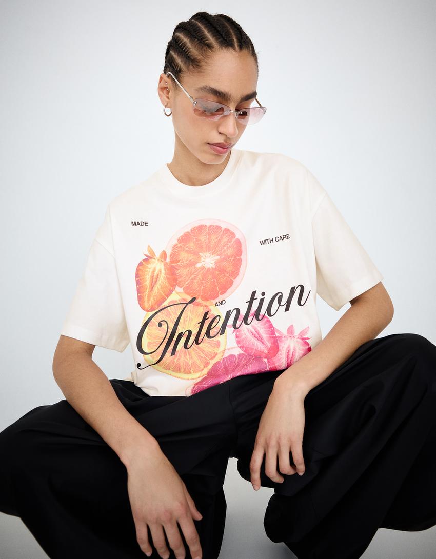 Short sleeve T-shirt with print-Off white