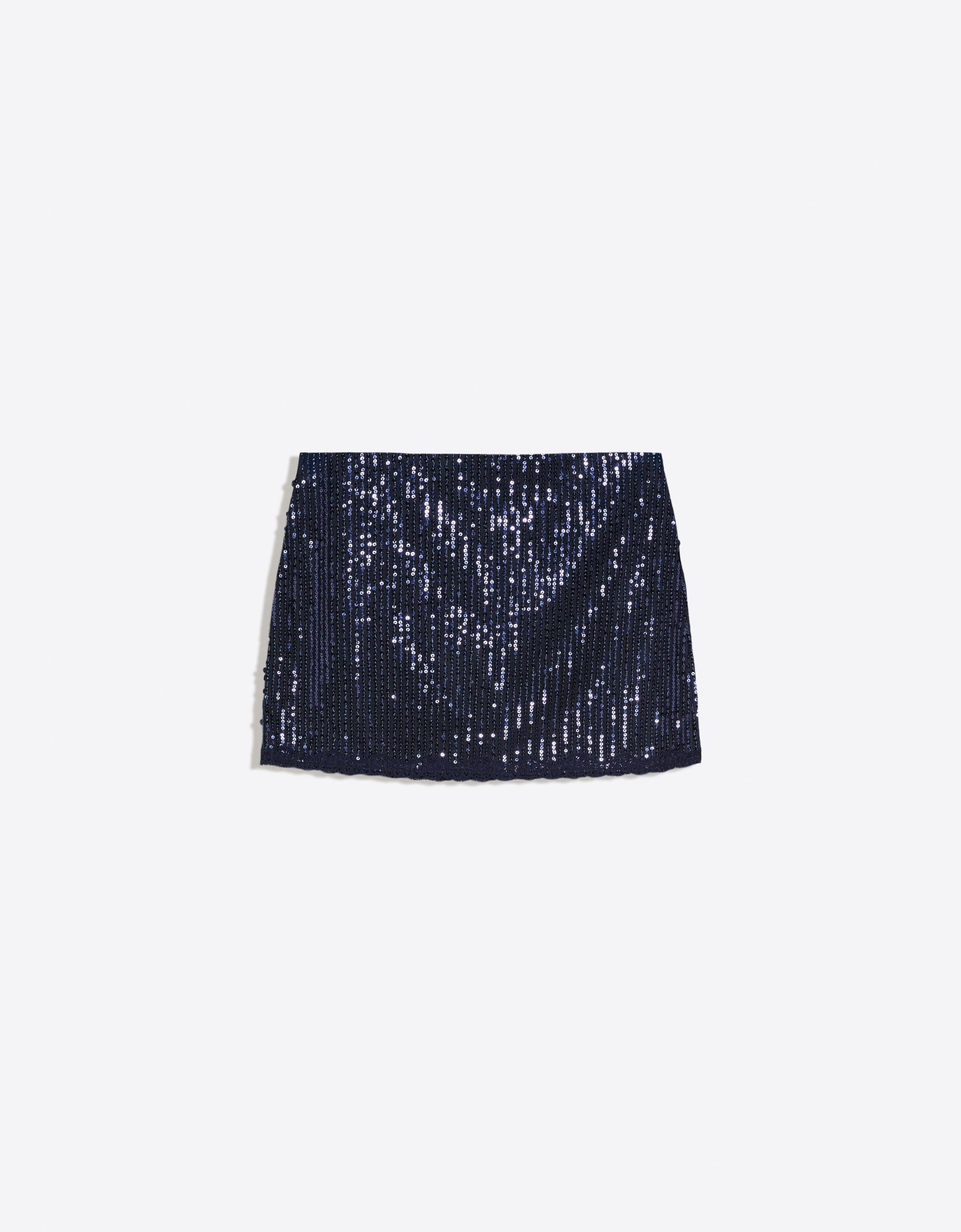 Sequin lace mini skirt — Navy