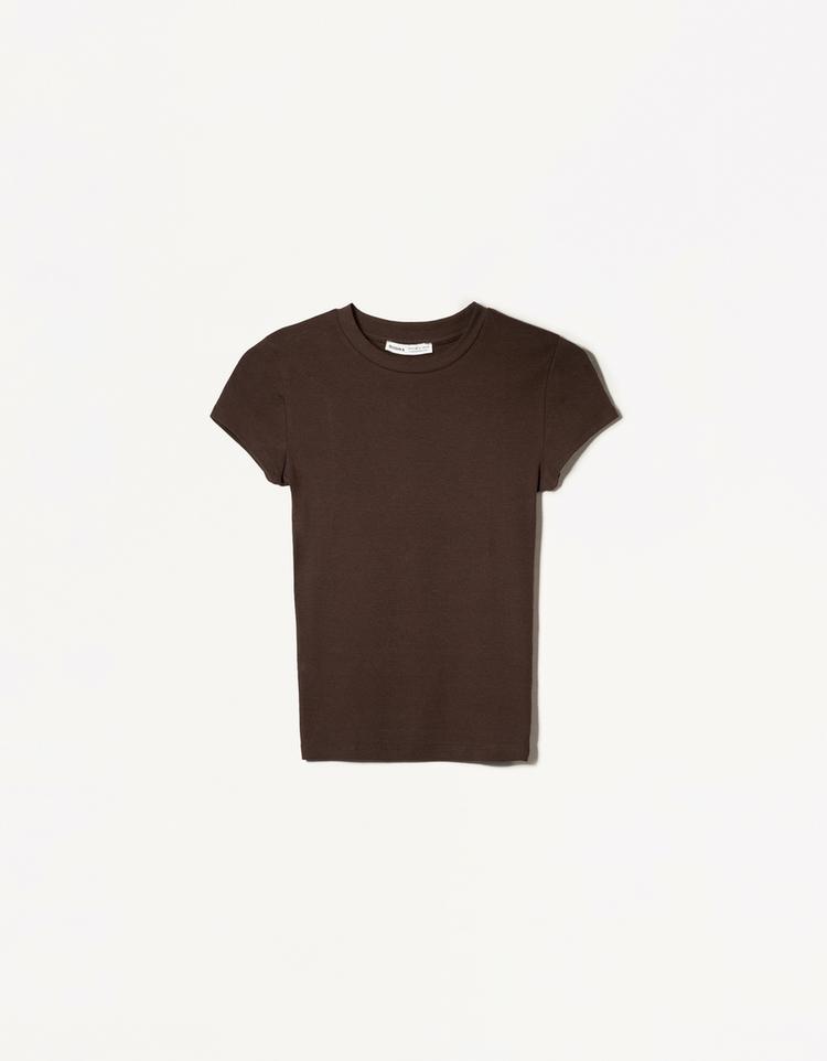 Kısa kollu bisiklet yaka t-shirt