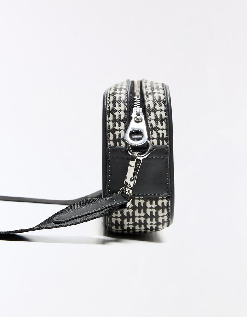 Monogram crossbody bag-Black