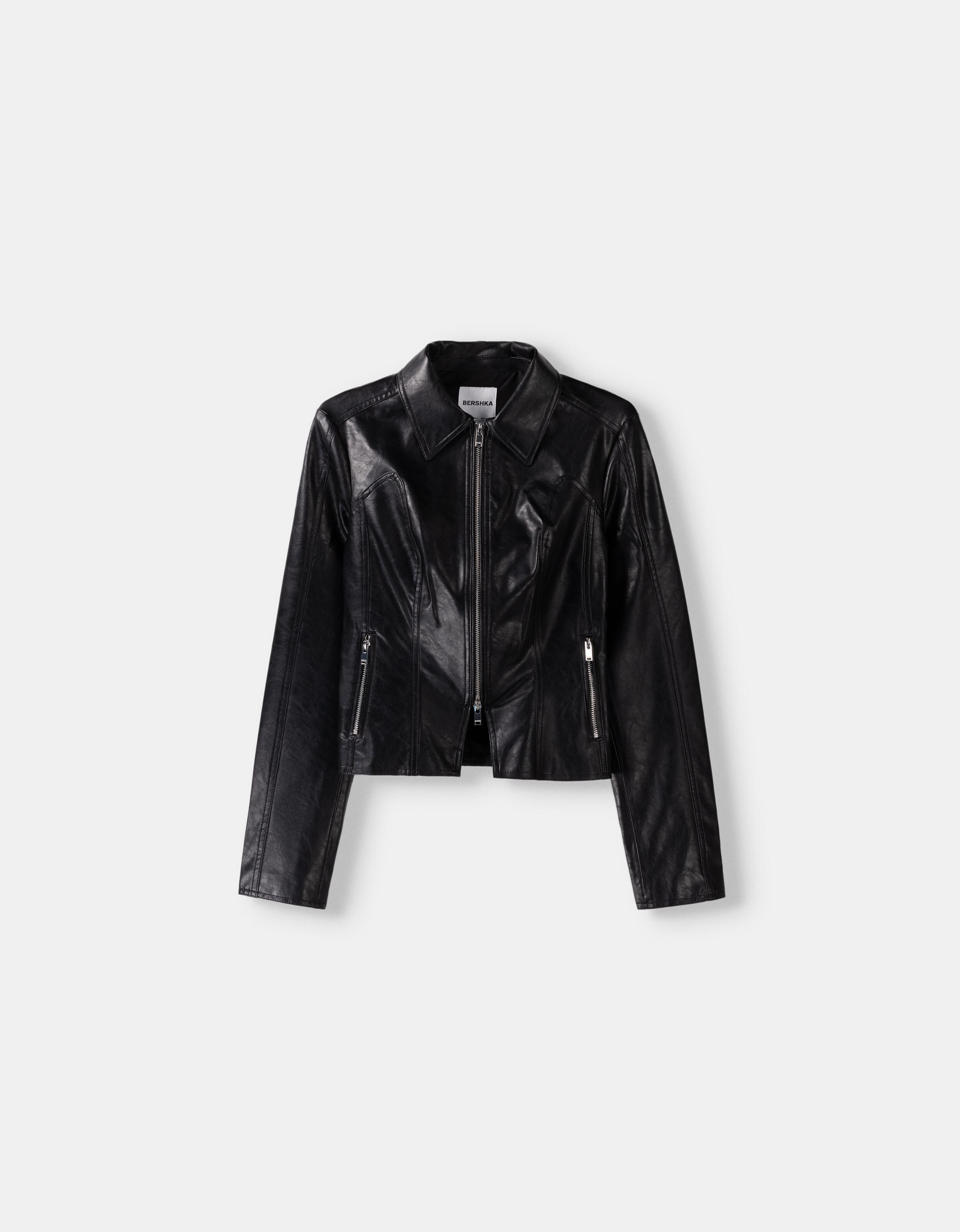 Faux leather jacket Women Bershka