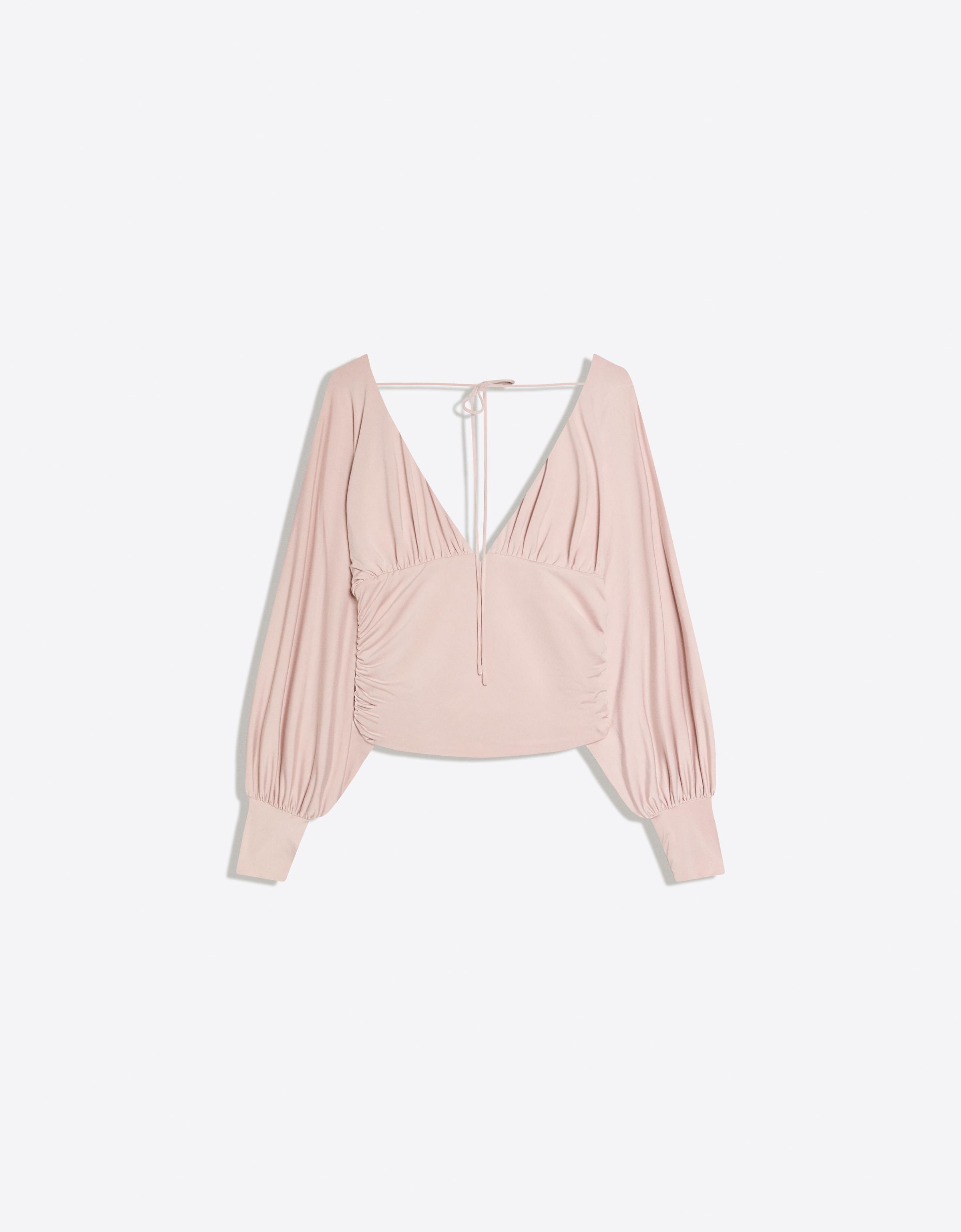 Uzun kollu büzgülü top - Görsel 7