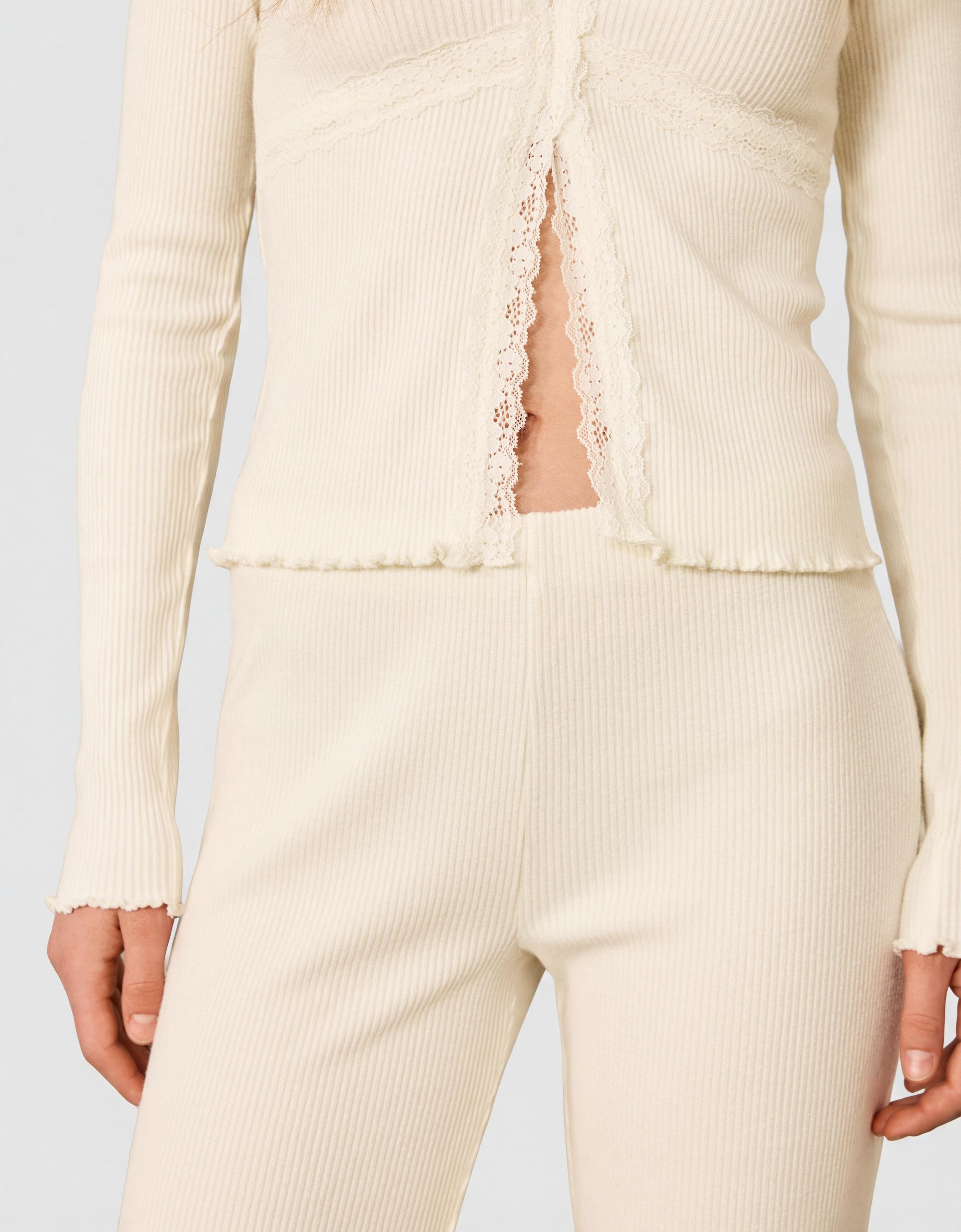 Yumuşak dokulu flare fit pantolon - Görsel 59