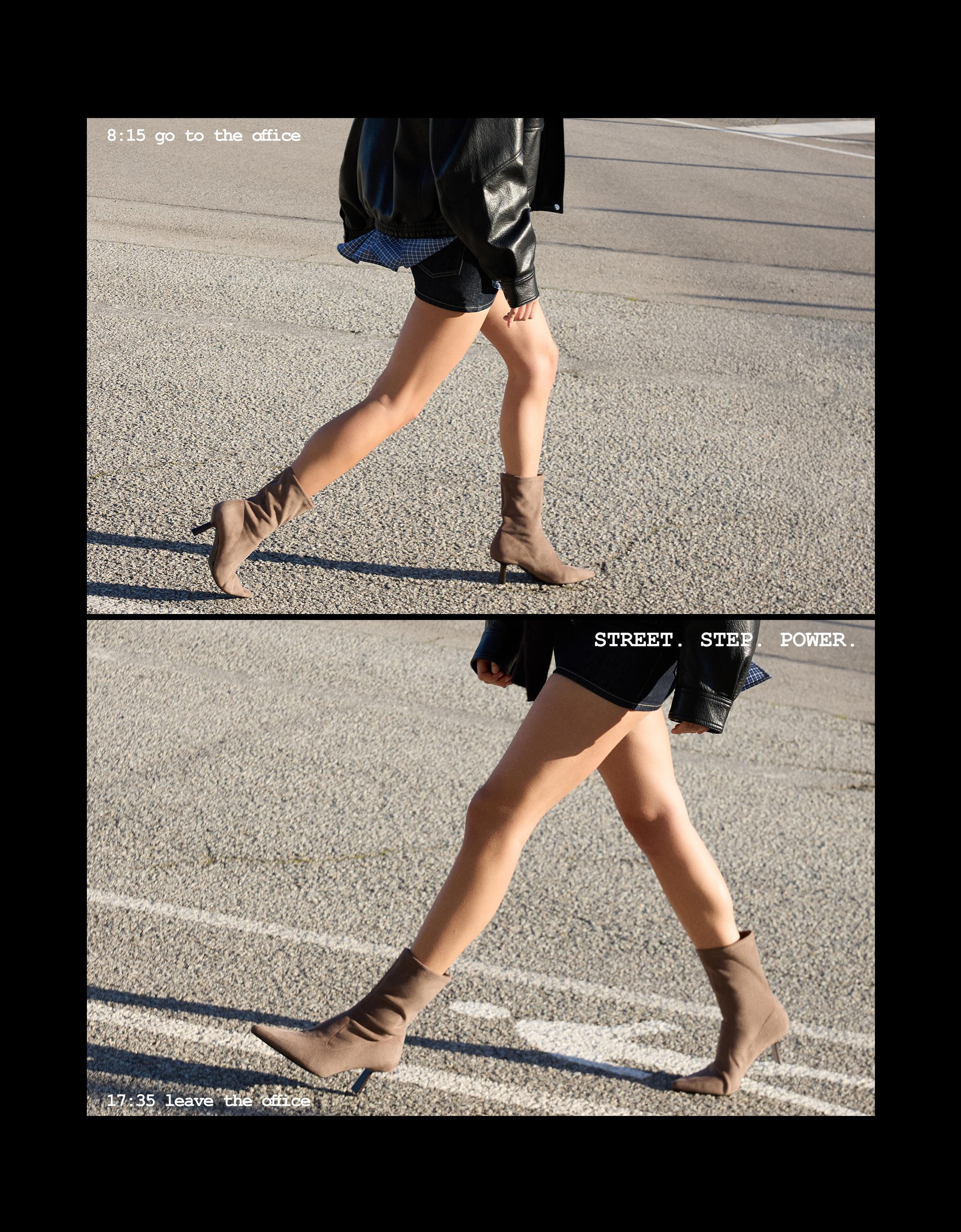 Fitted kitten heel ankle boots — TAUPE