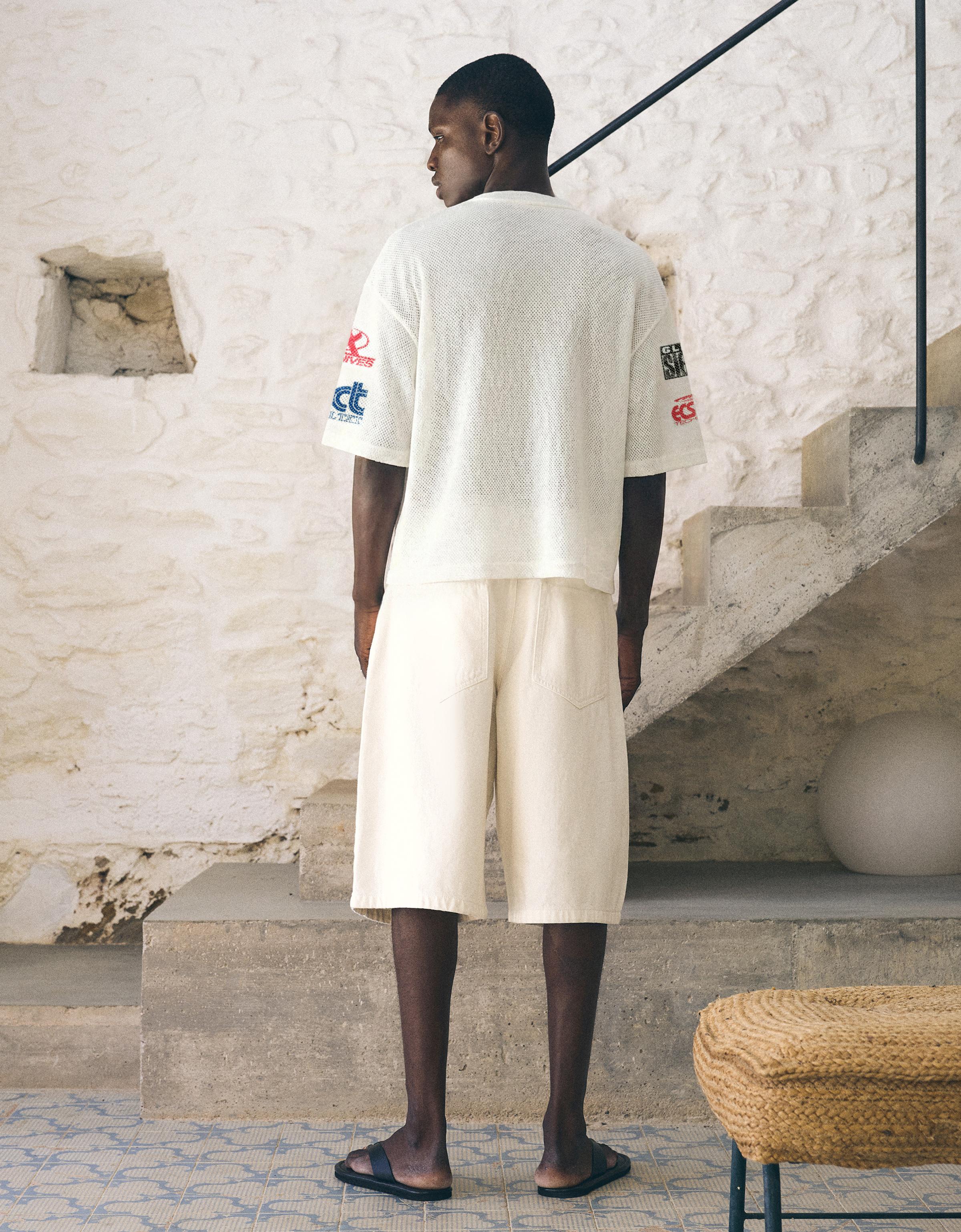 Boxy print T-shirt — Cream