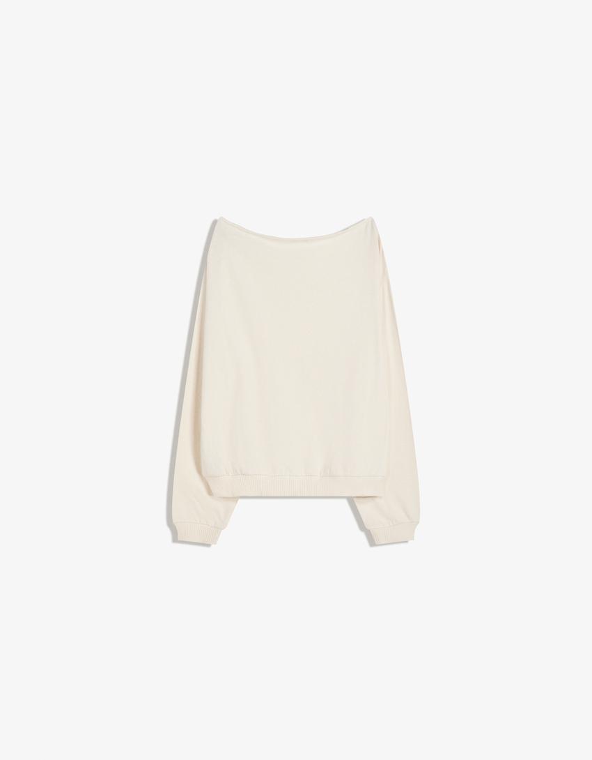 Pull maille clous-Écru
