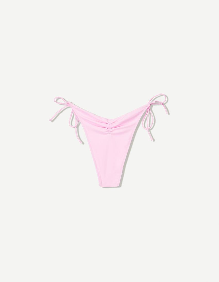 Büzgülü bikini altı-Pembe-4