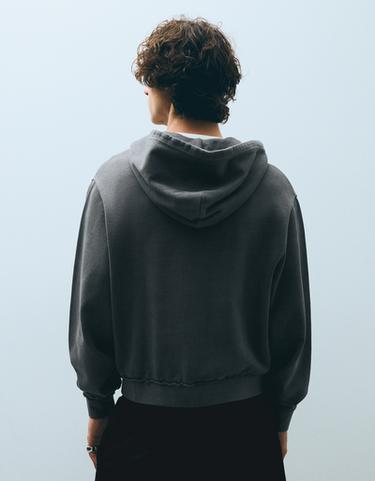 Studded zip-up hooded sweatshirt — Grey 2