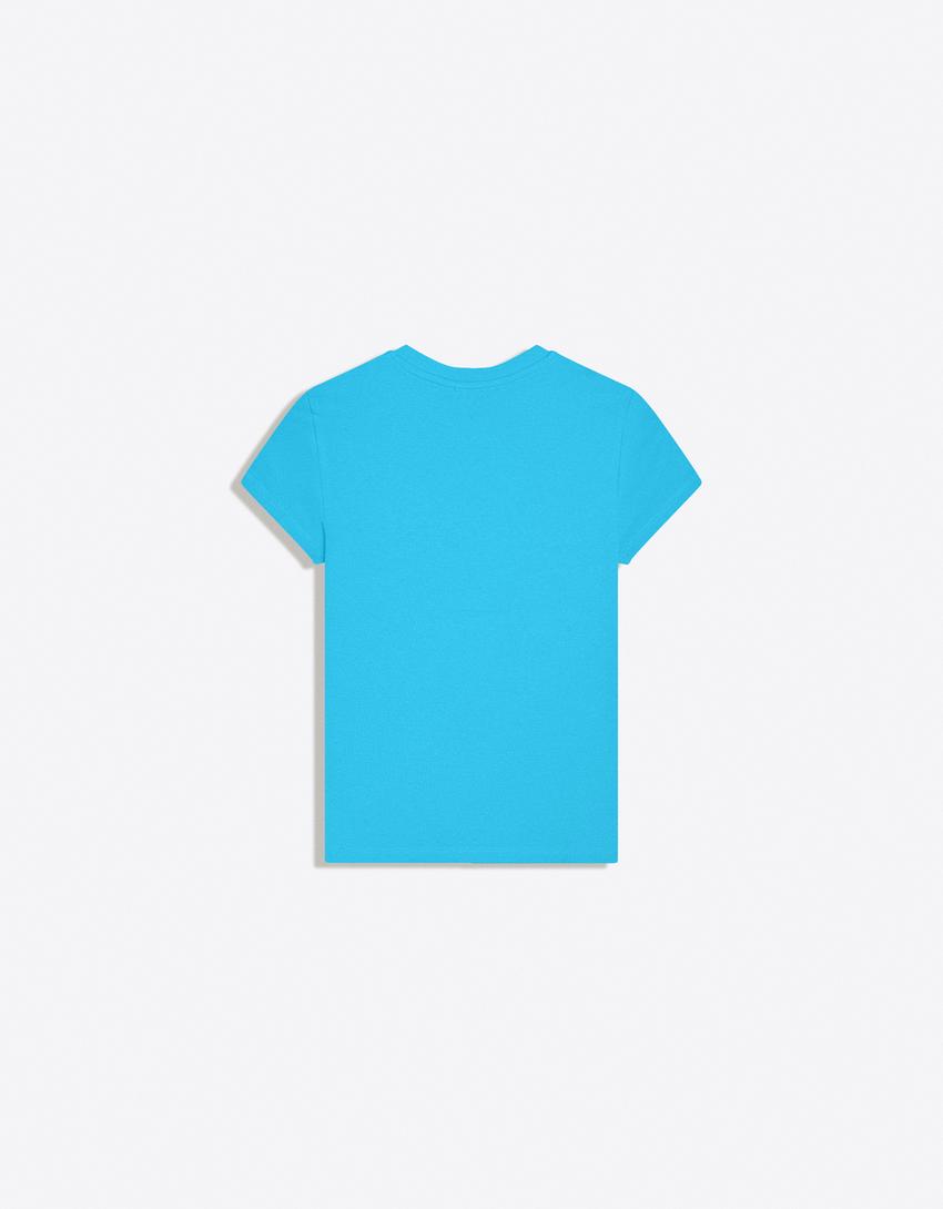 Camiseta manga corta cuello redondo-Azul