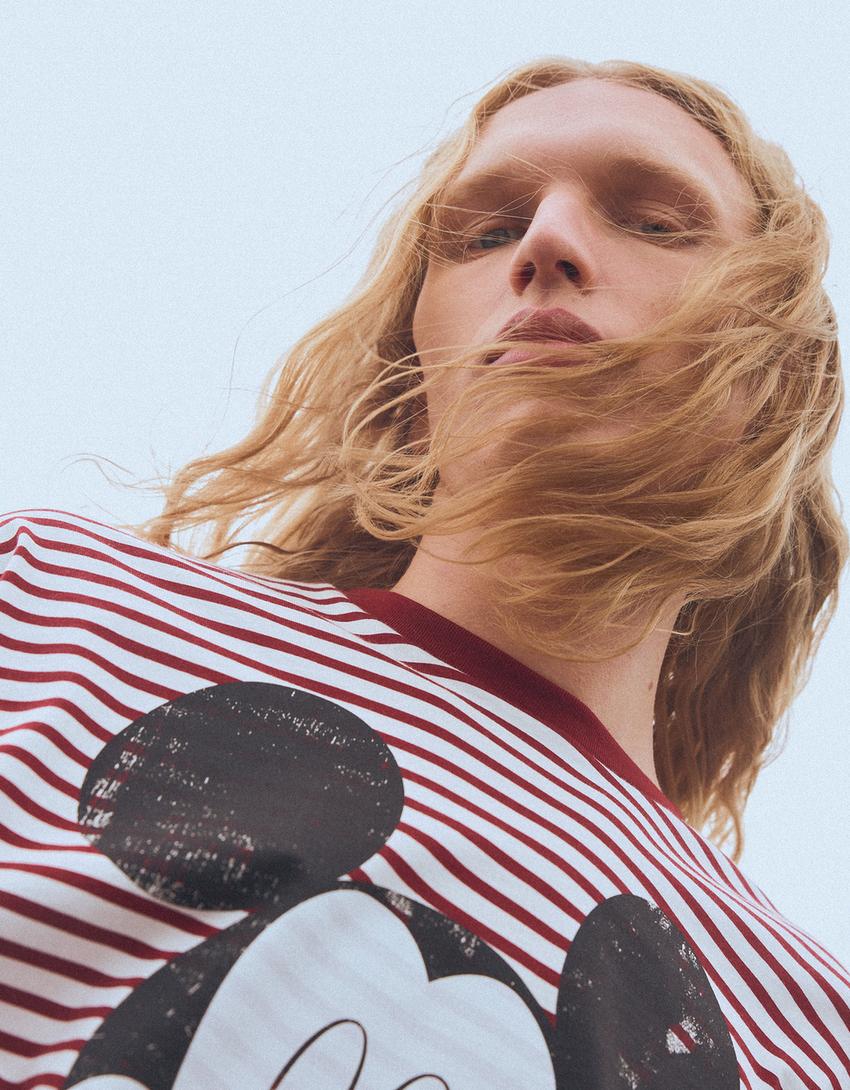 Langarmshirt mit Mickey Mouse Print-Bordeaux