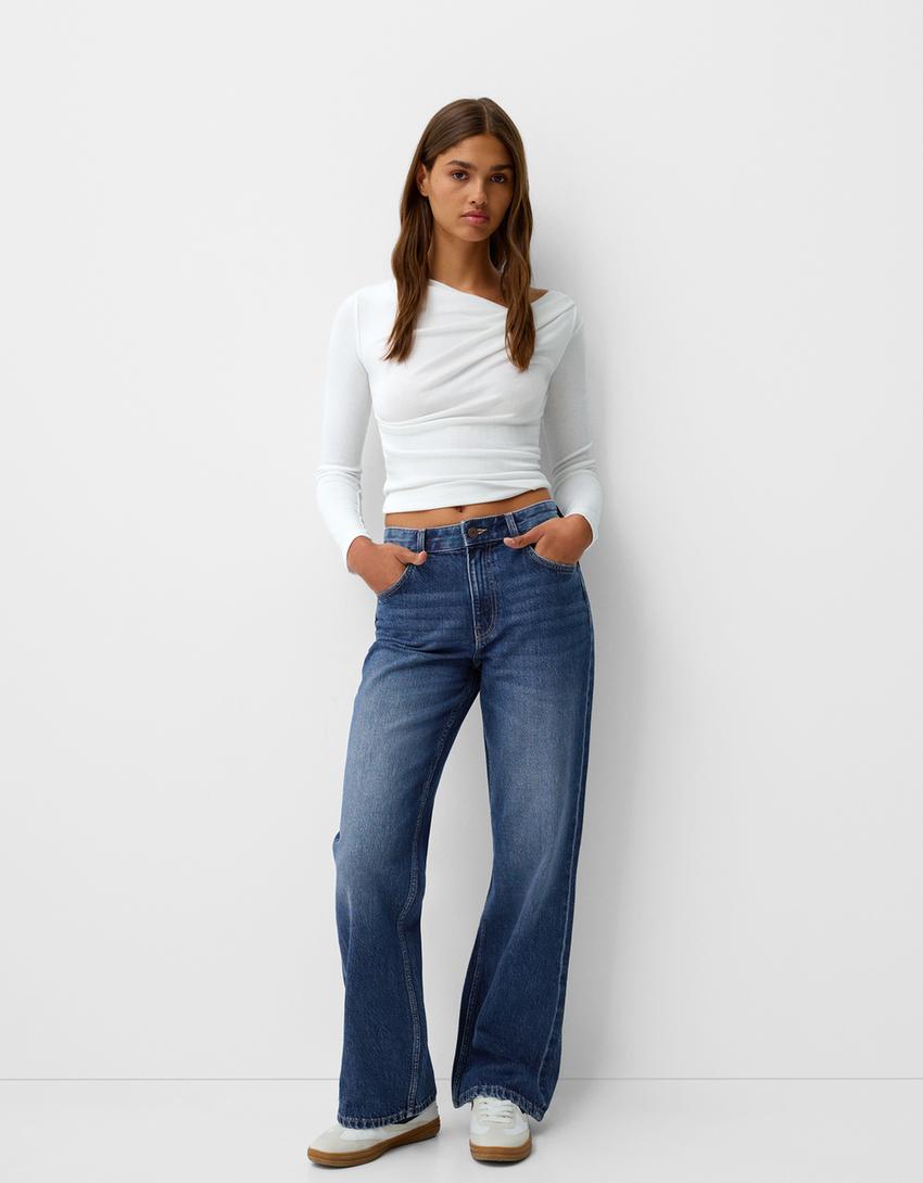 Wide-leg ’90s jeans-Blue-0