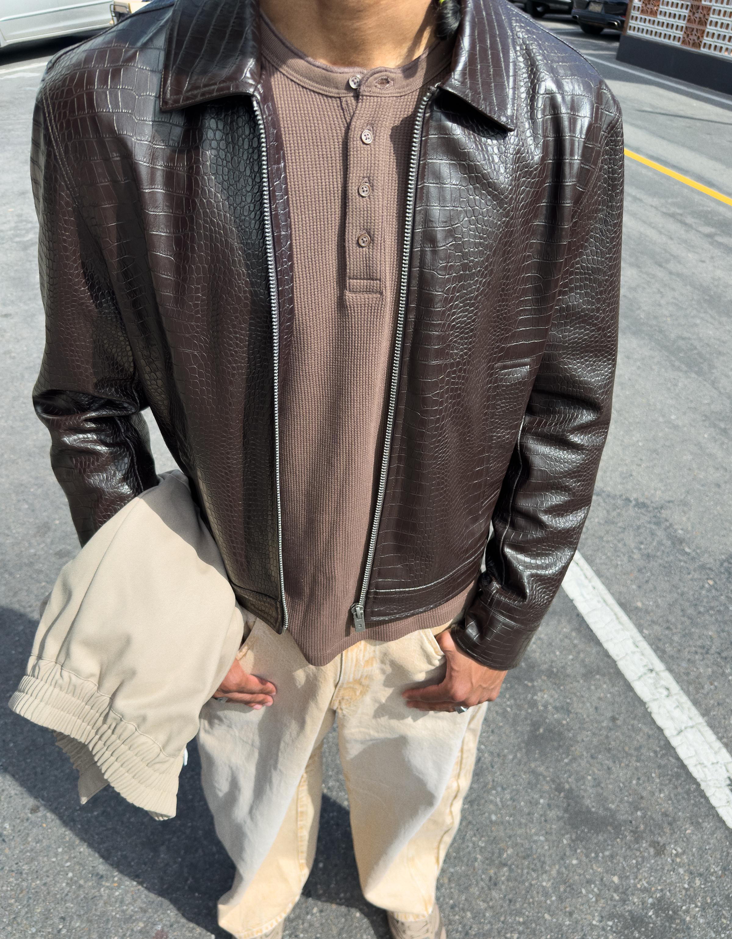 Faux leather jacket - Jackets - Men | Bershka