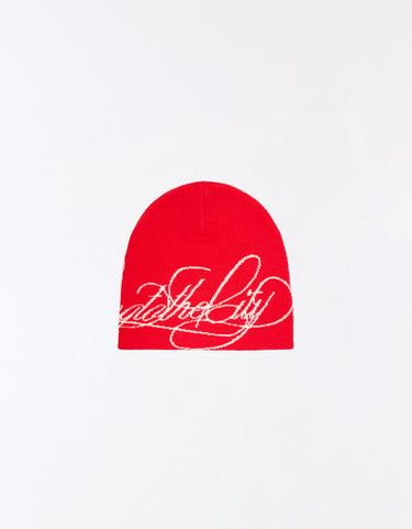 Knitted beanie — Red 3
