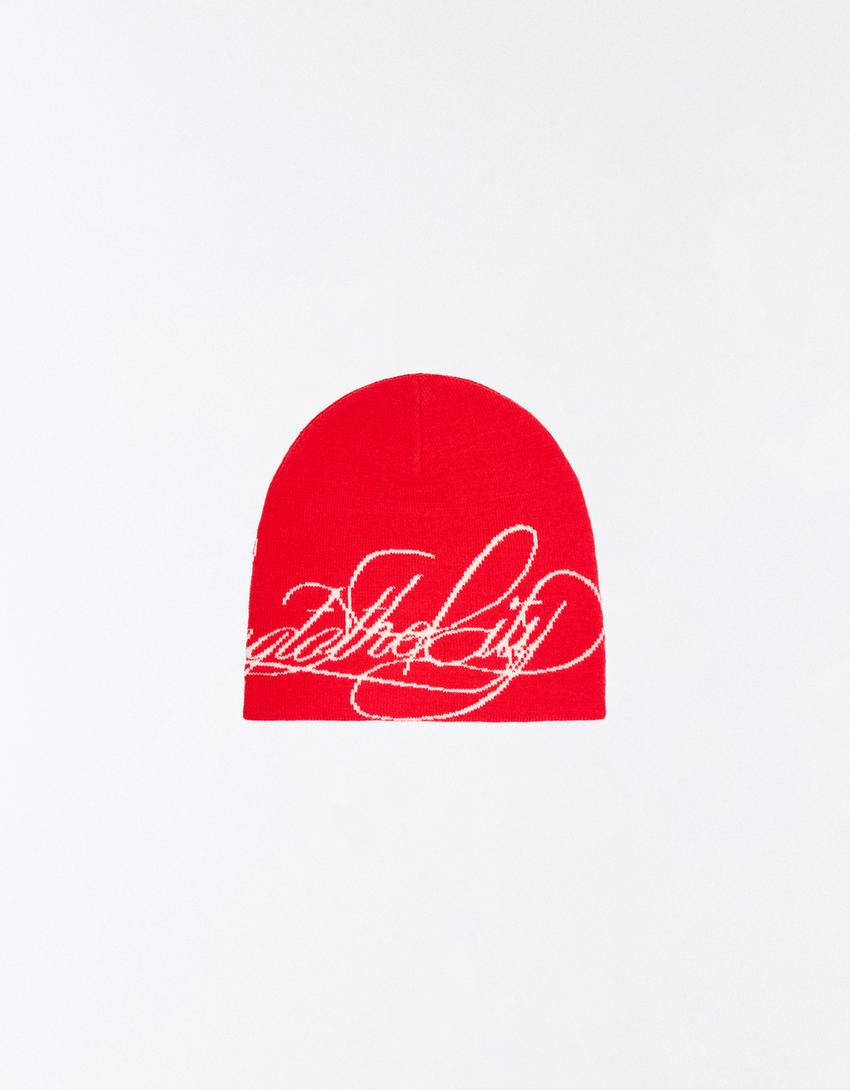 Gorro beanie punto-Rojo