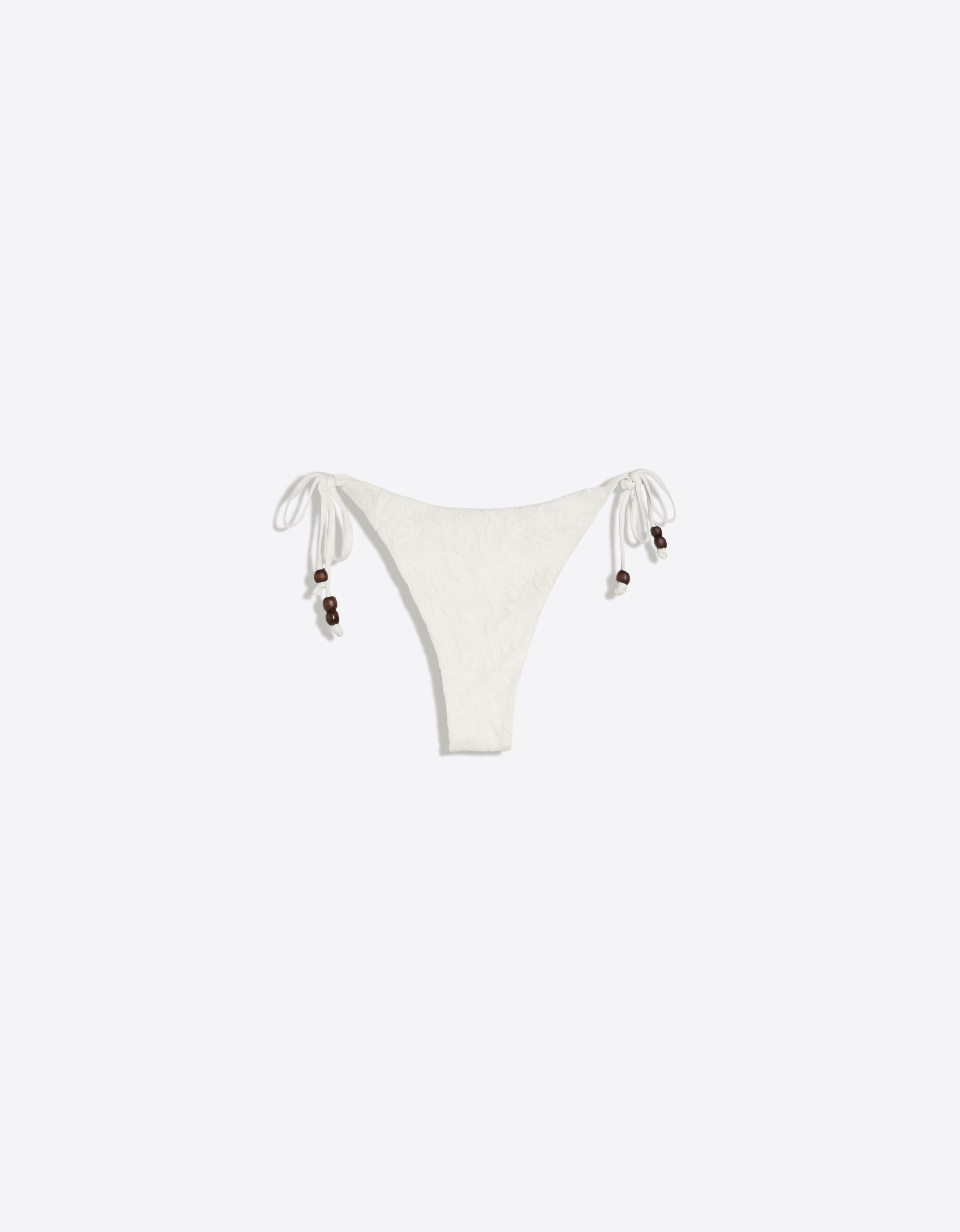 Lace bikini bottoms — Cream